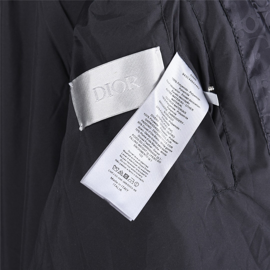 DIOR/迪奥暗纹老花立领羽绒服 黑色 金灰 藏青