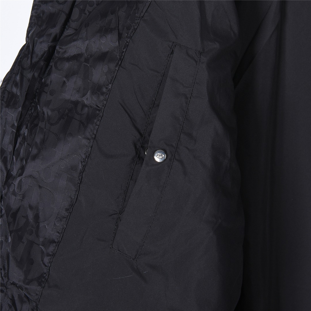 DIOR/迪奥暗纹老花立领羽绒服 黑色 金灰 藏青