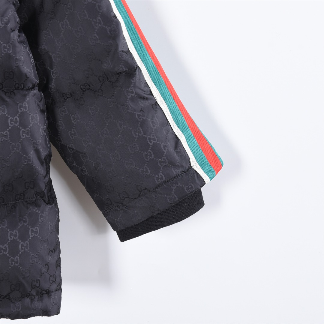 Gucci/古驰红绿织带羽绒服 黑色