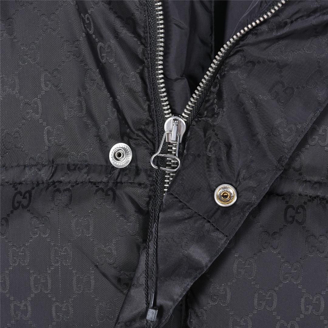 Gucci/古驰红绿织带羽绒服 黑色