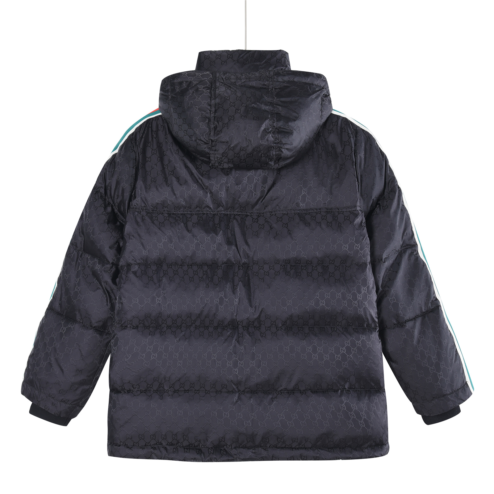Gucci/古驰红绿织带羽绒服 黑色