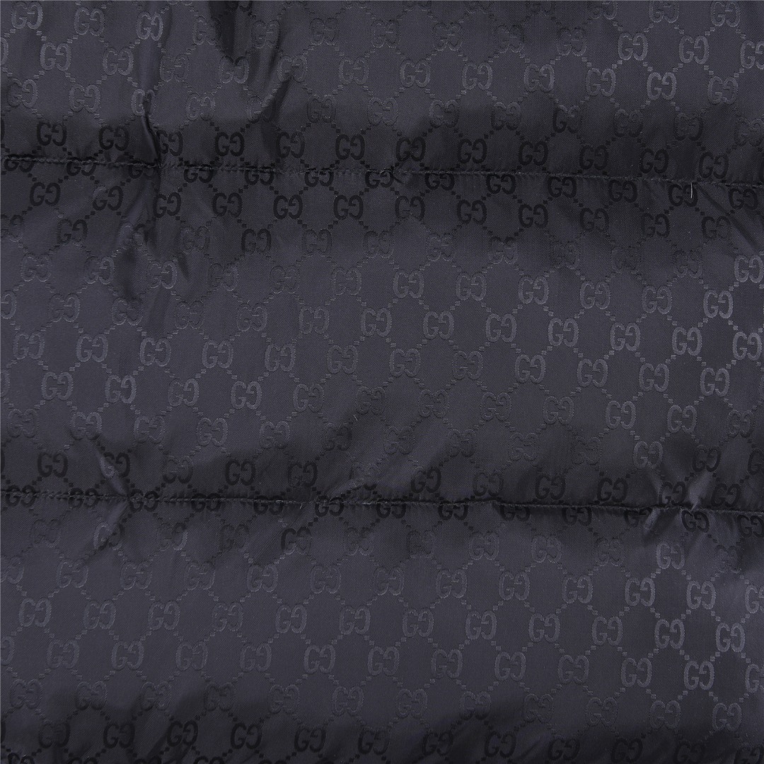 Gucci/古驰红绿织带羽绒服 黑色