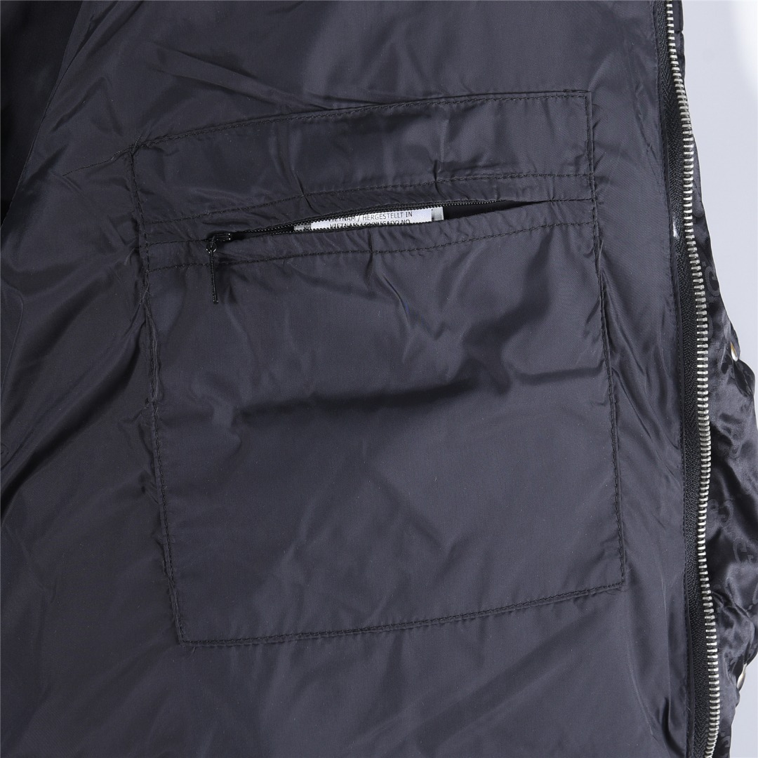Gucci/古驰红绿织带羽绒服 黑色