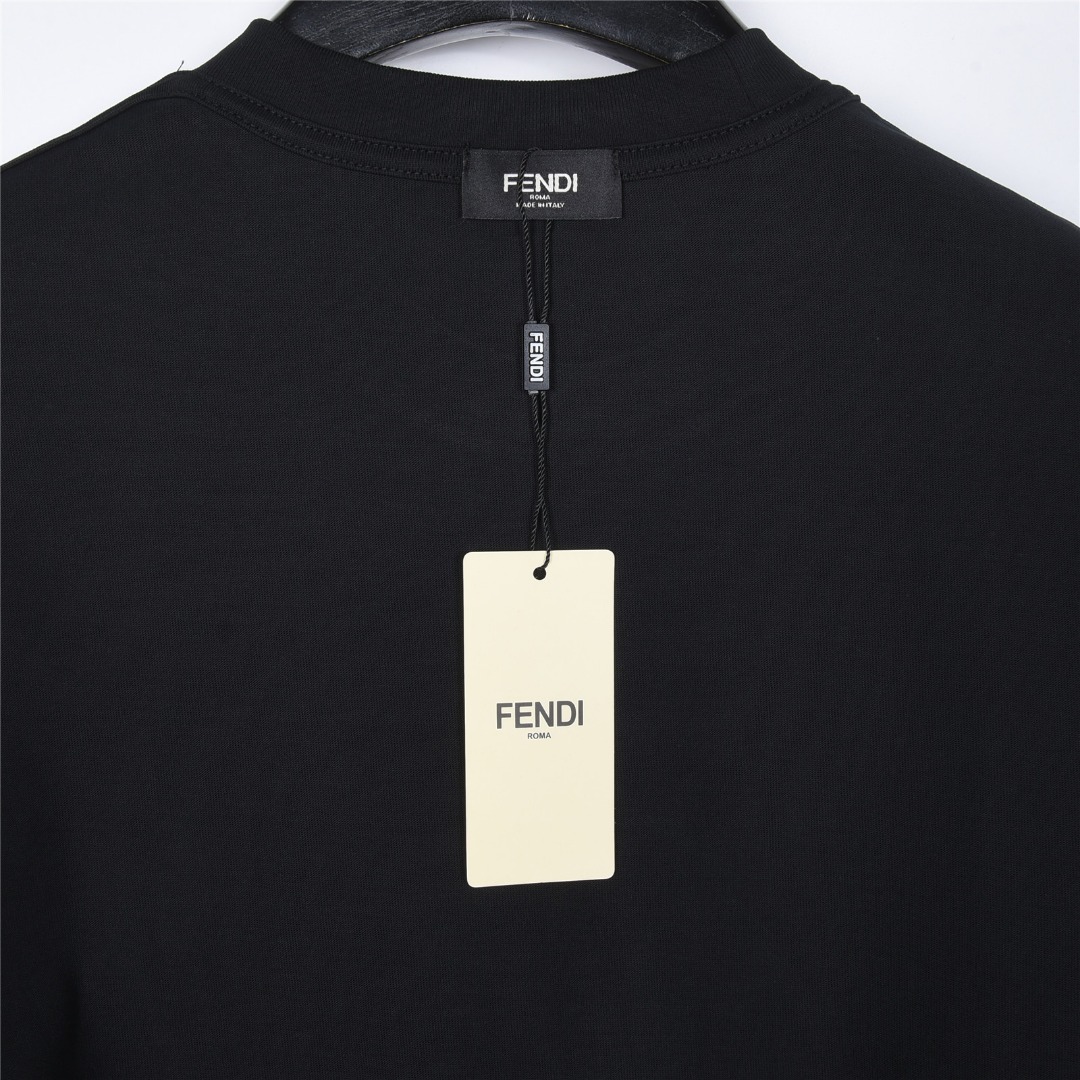 Fendi 芬迪 FF笔触涂鸦印花短袖黑+白