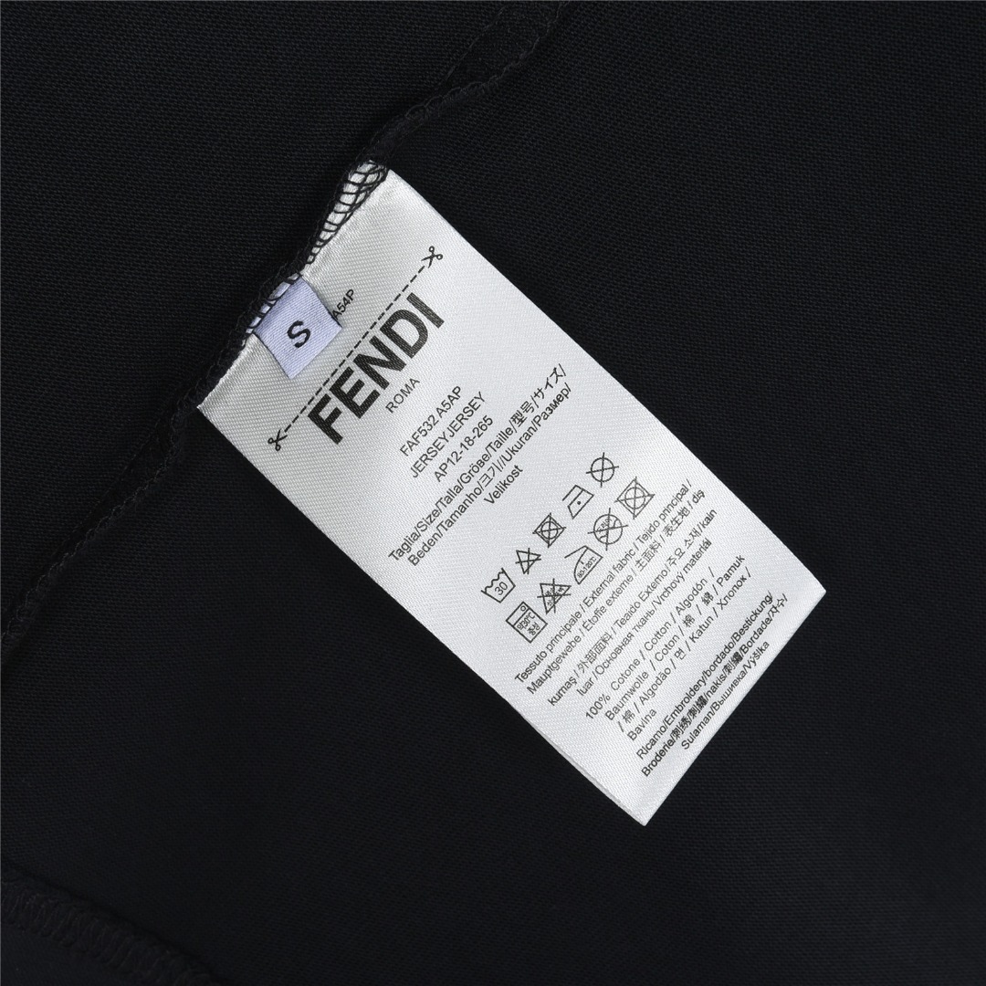Fendi 芬迪 FF笔触涂鸦印花短袖黑+白