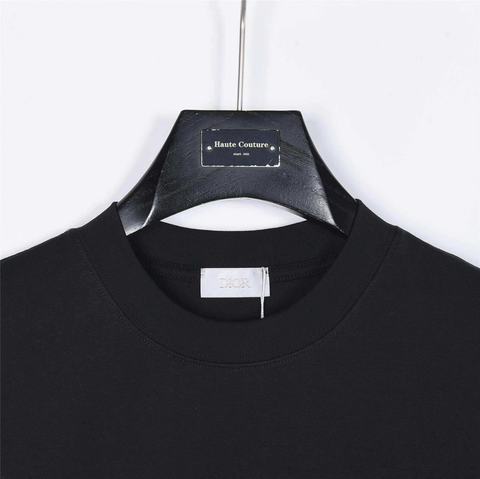 Dior 迪奥christianDior26SS黑白刷痕字母圆领短袖T恤