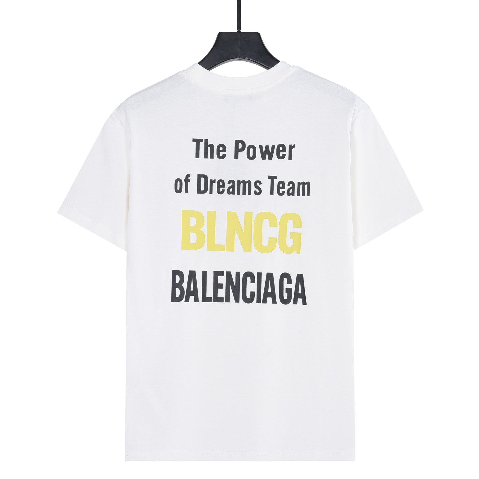 BALENCIAGA巴黎世家BLCG梦想之力前后印花短袖T恤 黑色 白色-莆田鞋,莆田鞋货源,高仿鞋,高仿鞋货源,安福档口,莆田高仿鞋,莆田鞋批发,高仿鞋批发,莆田高仿运动鞋,高仿运动鞋,莆田运动鞋 BALENCIAGA巴黎世家BLCG梦想之力前后印花短袖T恤 黑色 白色