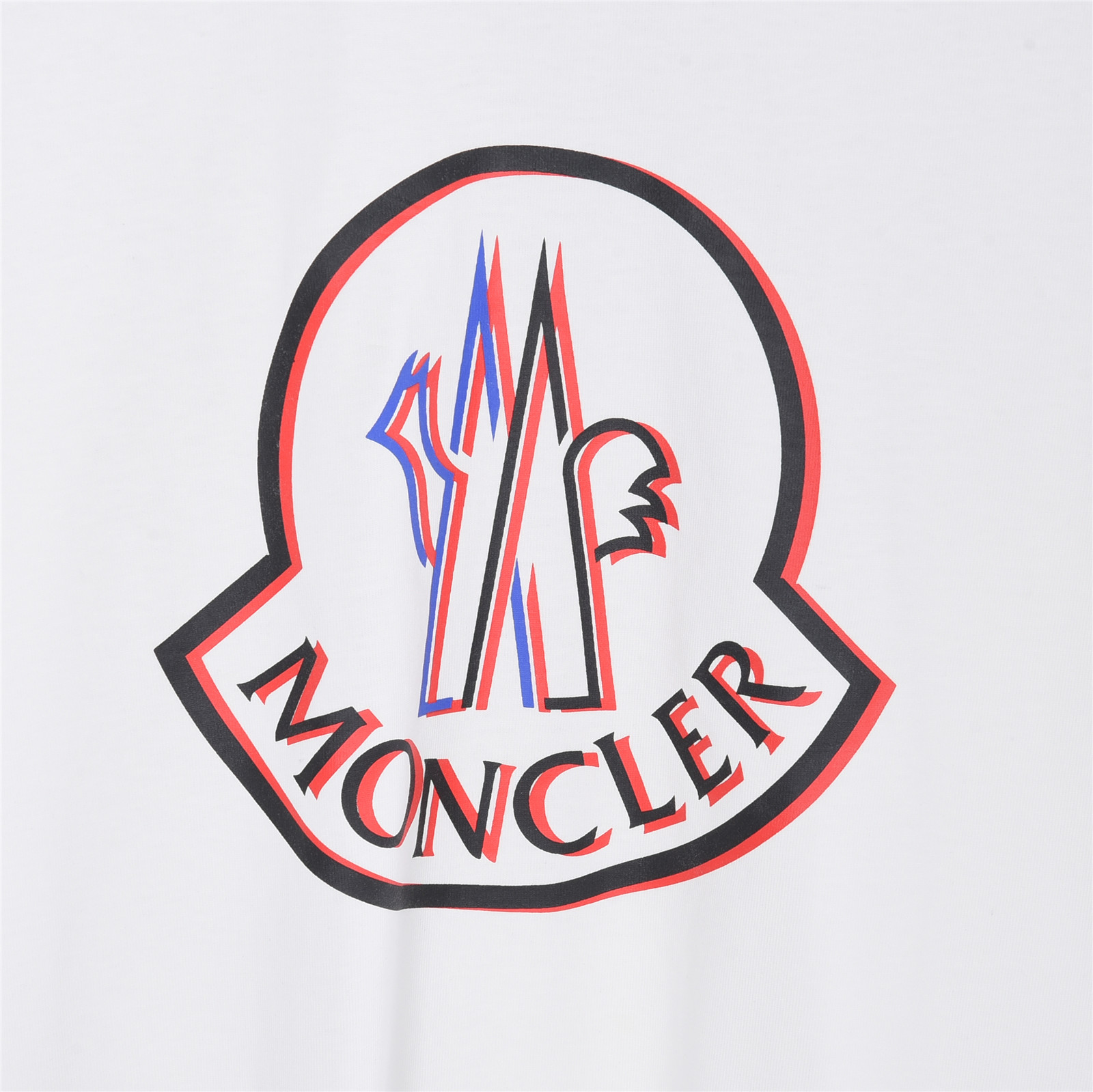 Moncle/蒙口3D撞色大logo印花短袖T恤 黑色 白色