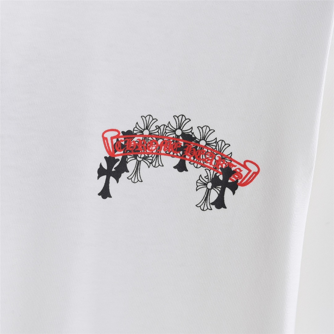 CHROMEHEARTS克罗心CH卷轴黑白十字架短袖T恤 黑色 白色-Top High Quatity Cheap Sneakers Fashion Clothing Clothes Bags handbags Shoes of all Brand wholesale With The best Quality And Beautiful Price from China Factory Chinese suppliers wholesaler seller CHROMEHEARTS克罗心CH卷轴黑白十字架短袖T恤 黑色 白色