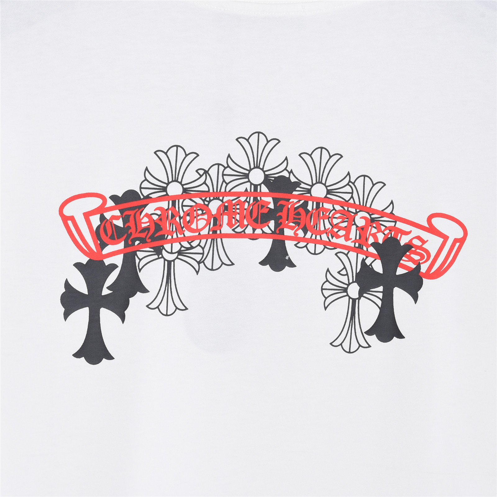 CHROMEHEARTS克罗心CH卷轴黑白十字架短袖T恤 黑色 白色-Top High Quatity Cheap Sneakers Fashion Clothing Clothes Bags handbags Shoes of all Brand wholesale With The best Quality And Beautiful Price from China Factory Chinese suppliers wholesaler seller CHROMEHEARTS克罗心CH卷轴黑白十字架短袖T恤 黑色 白色