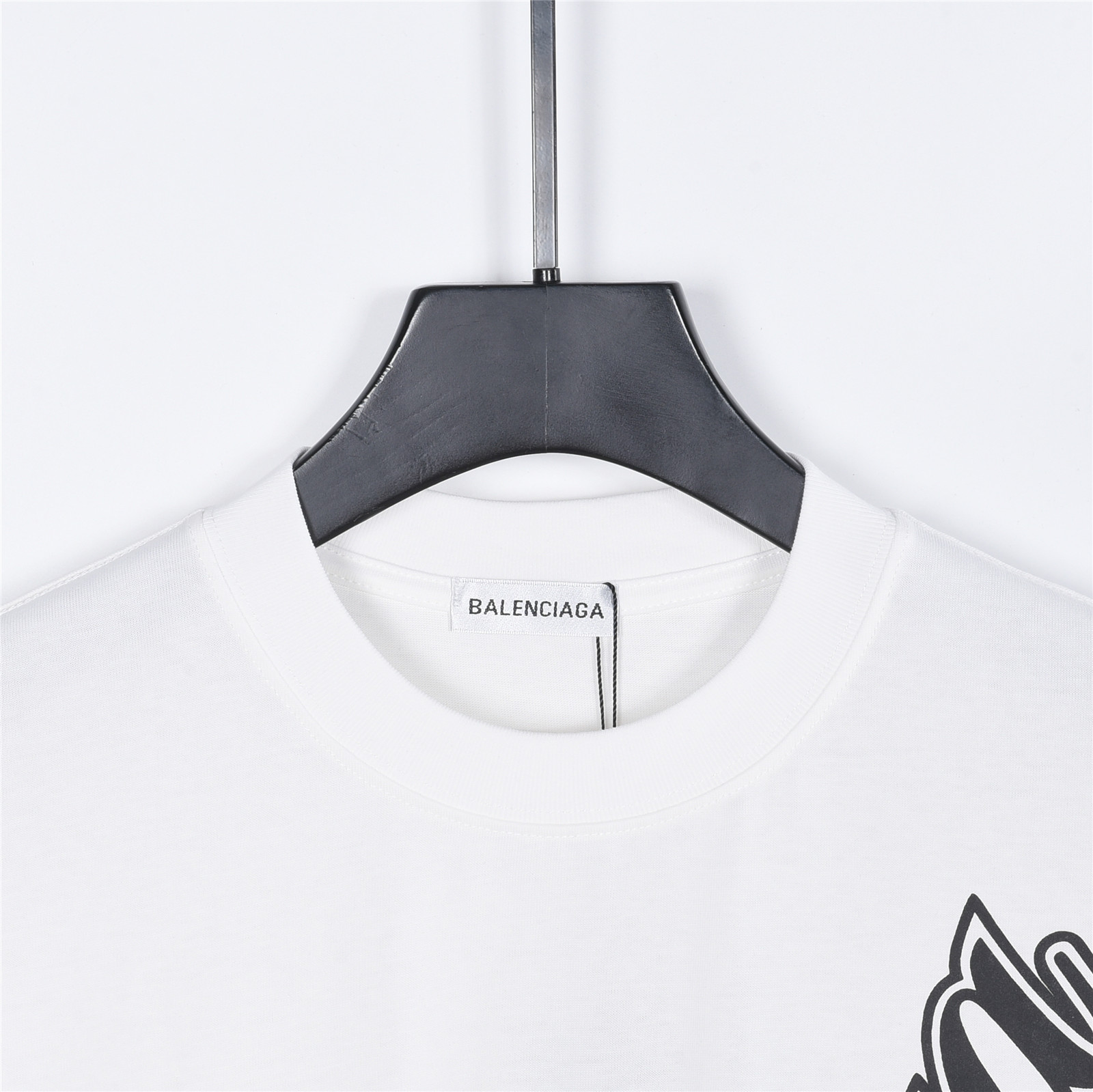 Balenciaga/巴黎世家 斜向花体字母短袖T恤 黑色 白色-莆田鞋,莆田鞋货源,高仿鞋,高仿鞋货源,安福档口,莆田高仿鞋,莆田鞋批发,高仿鞋批发,莆田高仿运动鞋,高仿运动鞋,莆田运动鞋 Balenciaga/巴黎世家 斜向花体字母短袖T恤 黑色 白色
