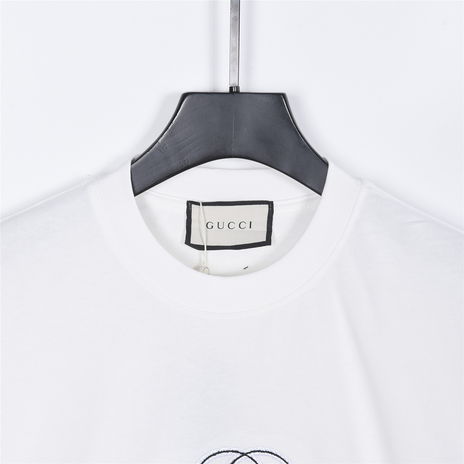 Gucci/古驰 双G蓝线刺绣短袖T恤 黑色 白色-Chinese UA Cheap High Quatity Brand Clothes Bags handbags Sneakers wholesale wholesaler seller from China Factory suppliers Fashion Clothing Shoes best Quality Beautiful Price Gucci/古驰 双G蓝线刺绣短袖T恤 黑色 白色