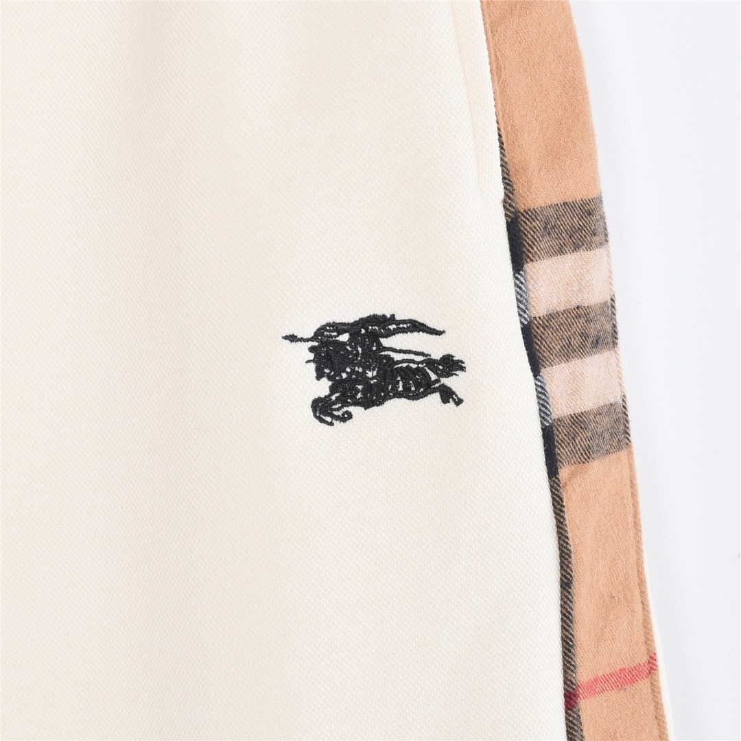 Burberry/巴宝莉战马刺绣侧边格纹短裤 杏色 黑色-Top High Quatity Cheap Sneakers Fashion Clothing Clothes Bags handbags Shoes of all Brand wholesale With The best Quality And Beautiful Price from China Factory Chinese suppliers wholesaler seller Burberry/巴宝莉战马刺绣侧边格纹短裤 杏色 黑色