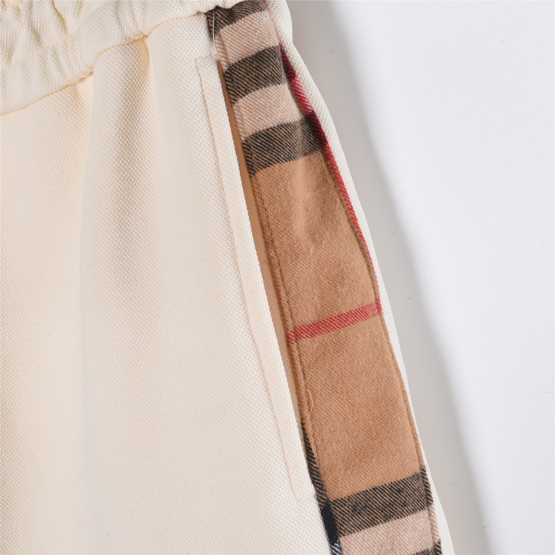 Burberry/巴宝莉战马刺绣侧边格纹短裤 杏色 黑色-Top High Quatity Cheap Sneakers Fashion Clothing Clothes Bags handbags Shoes of all Brand wholesale With The best Quality And Beautiful Price from China Factory Chinese suppliers wholesaler seller Burberry/巴宝莉战马刺绣侧边格纹短裤 杏色 黑色