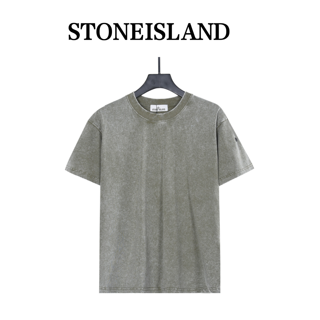 STONEISLAND石头岛 袖口贴牌做旧水洗短袖T恤 黑色 灰色-莆田鞋,莆田鞋货源,高仿鞋,高仿鞋货源,安福档口,莆田高仿鞋,莆田鞋批发,高仿鞋批发,莆田高仿运动鞋,高仿运动鞋,莆田运动鞋 STONEISLAND石头岛 袖口贴牌做旧水洗短袖T恤 黑色 灰色
