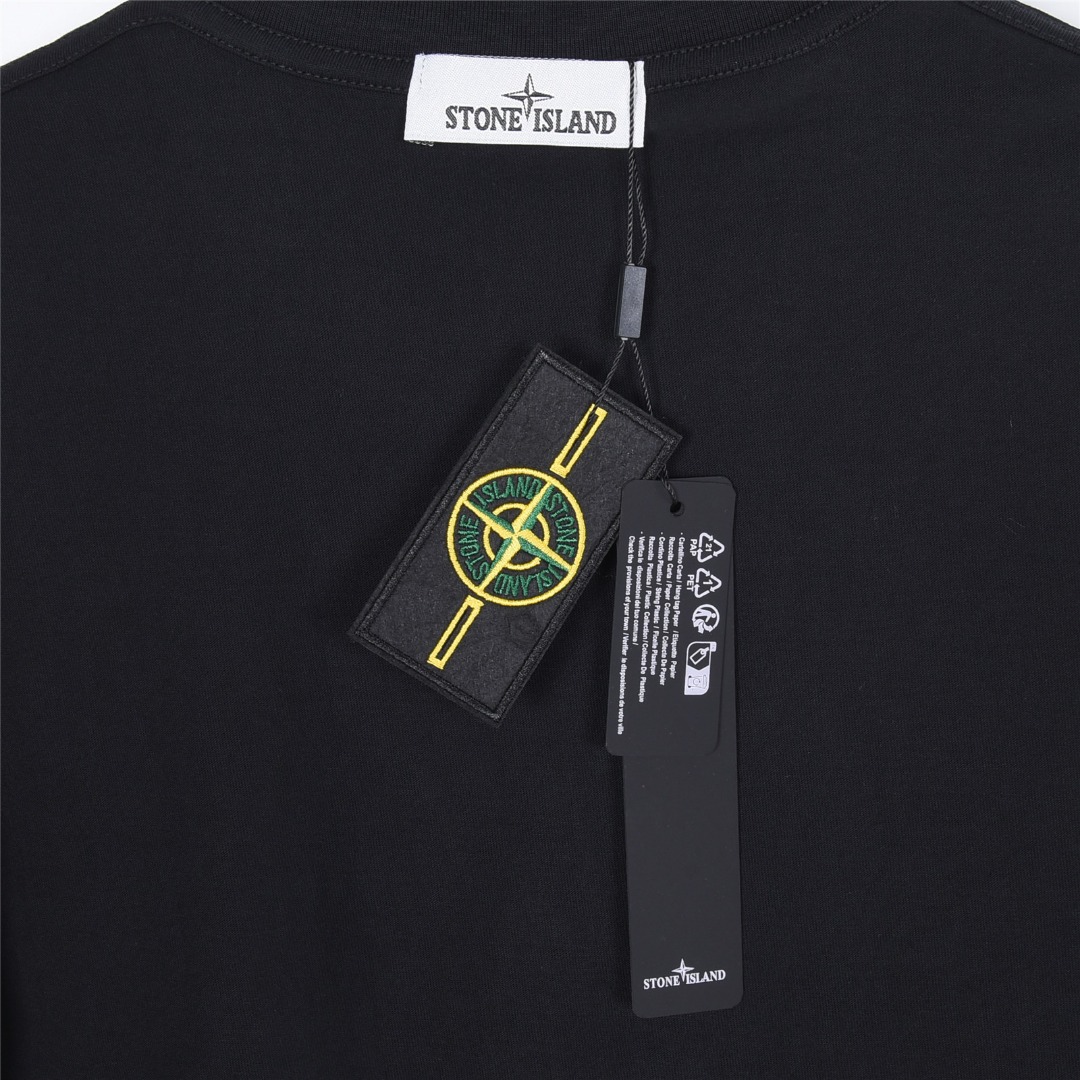 STONEISLAND石头岛25FF经典袖口贴牌短袖T恤 黑色 白色 藏青