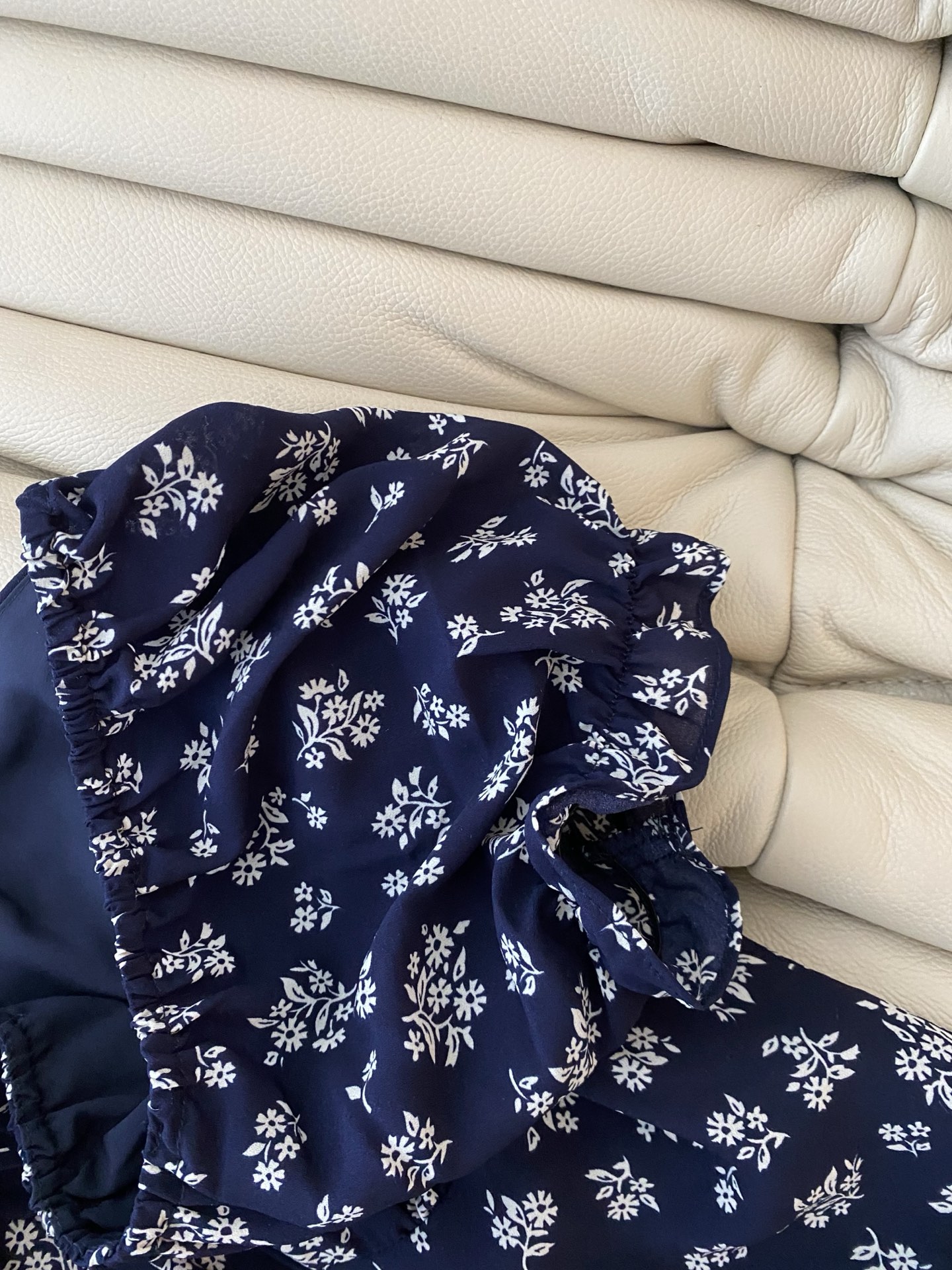 Floral Print Mini Dress with Square Neck and Puff Sleeves - Navy Blue 5 i1746352098997 6830 0 3