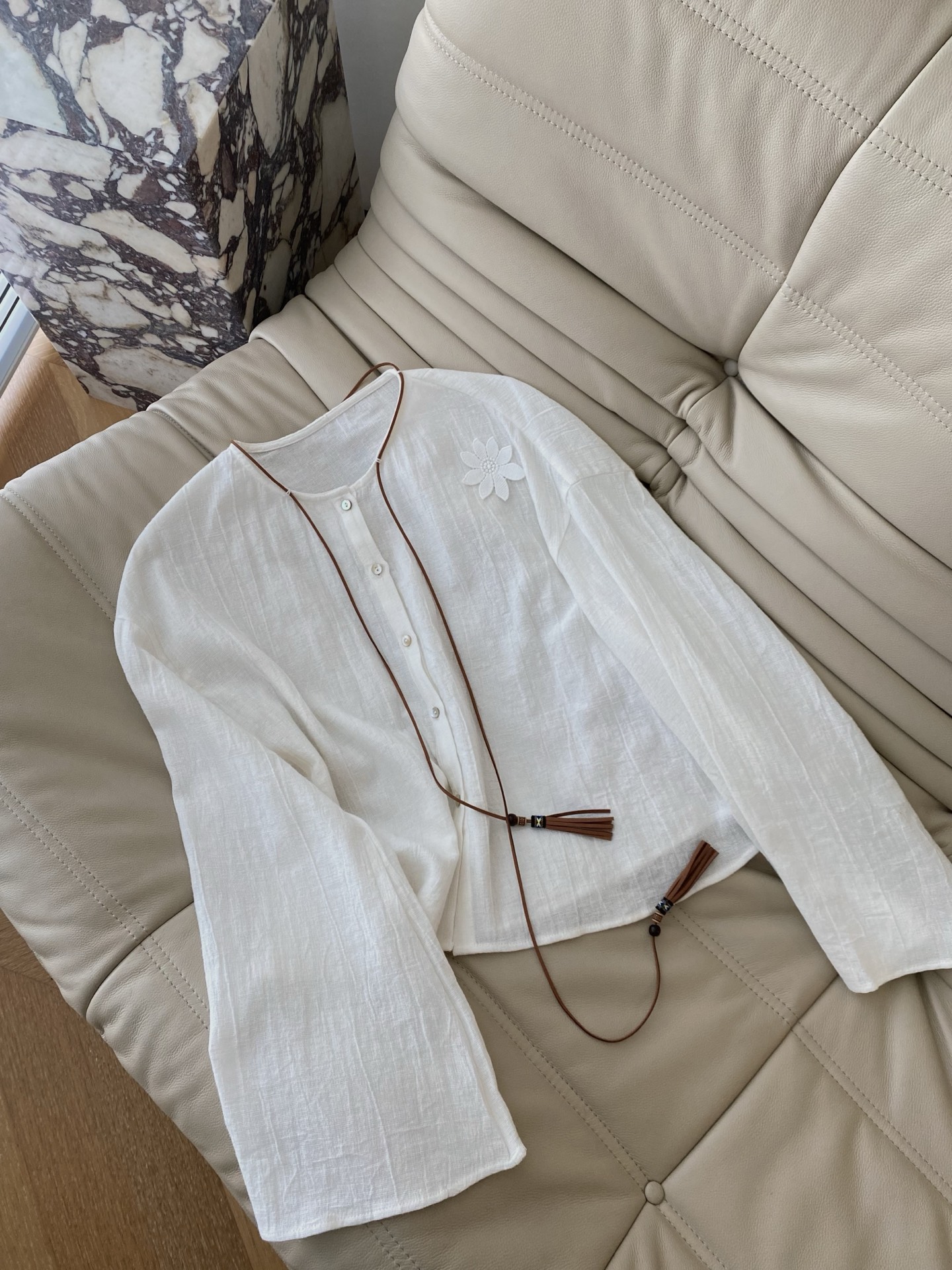 Floral Applique Linen Blend Cardigan - Elegant & Comfortable Summer Knitwear 2 i1746525284707 8073 0 0