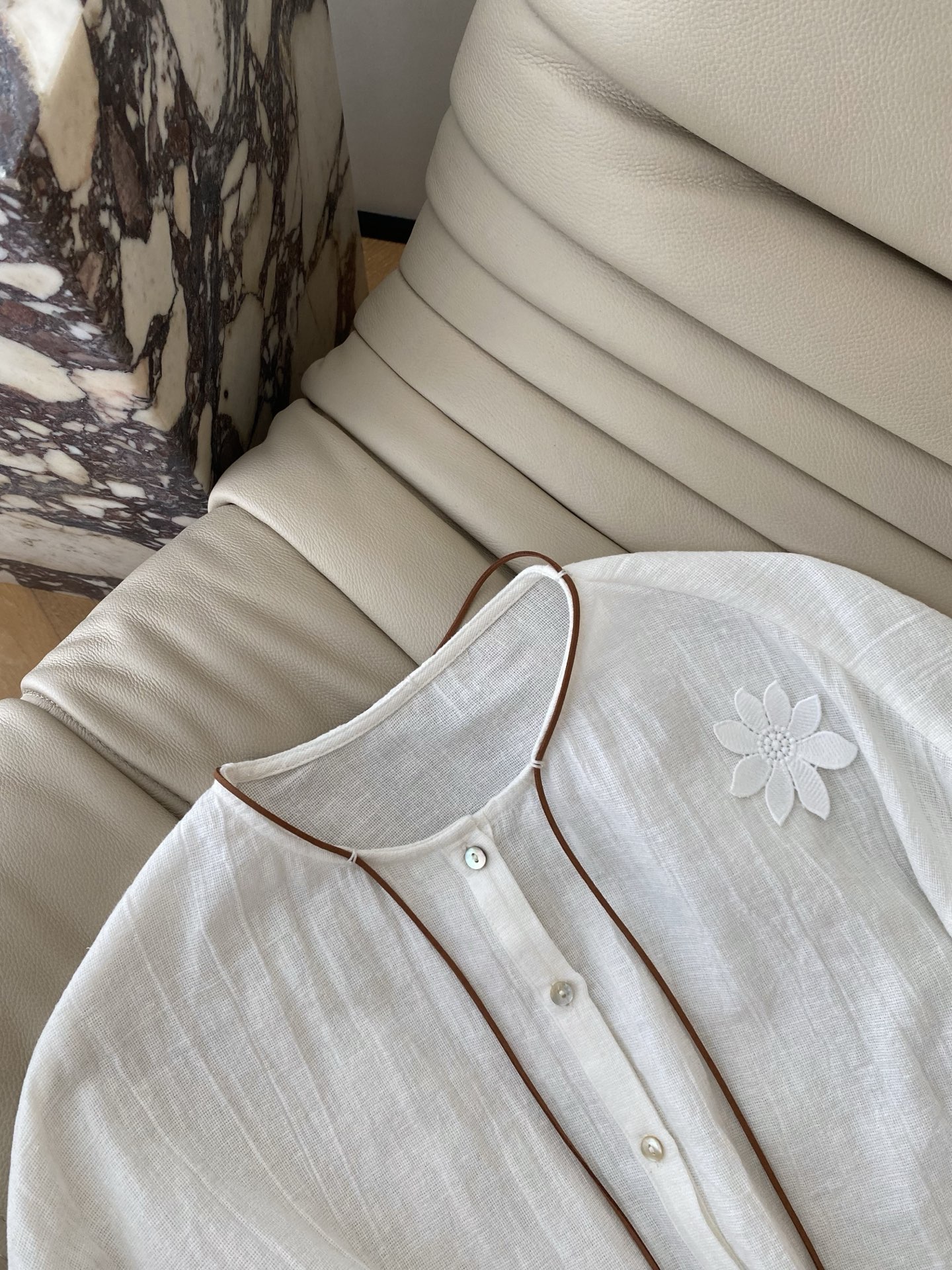 Floral Applique Linen Blend Cardigan - Elegant & Comfortable Summer Knitwear 3 i1746525286110 9824 0 1