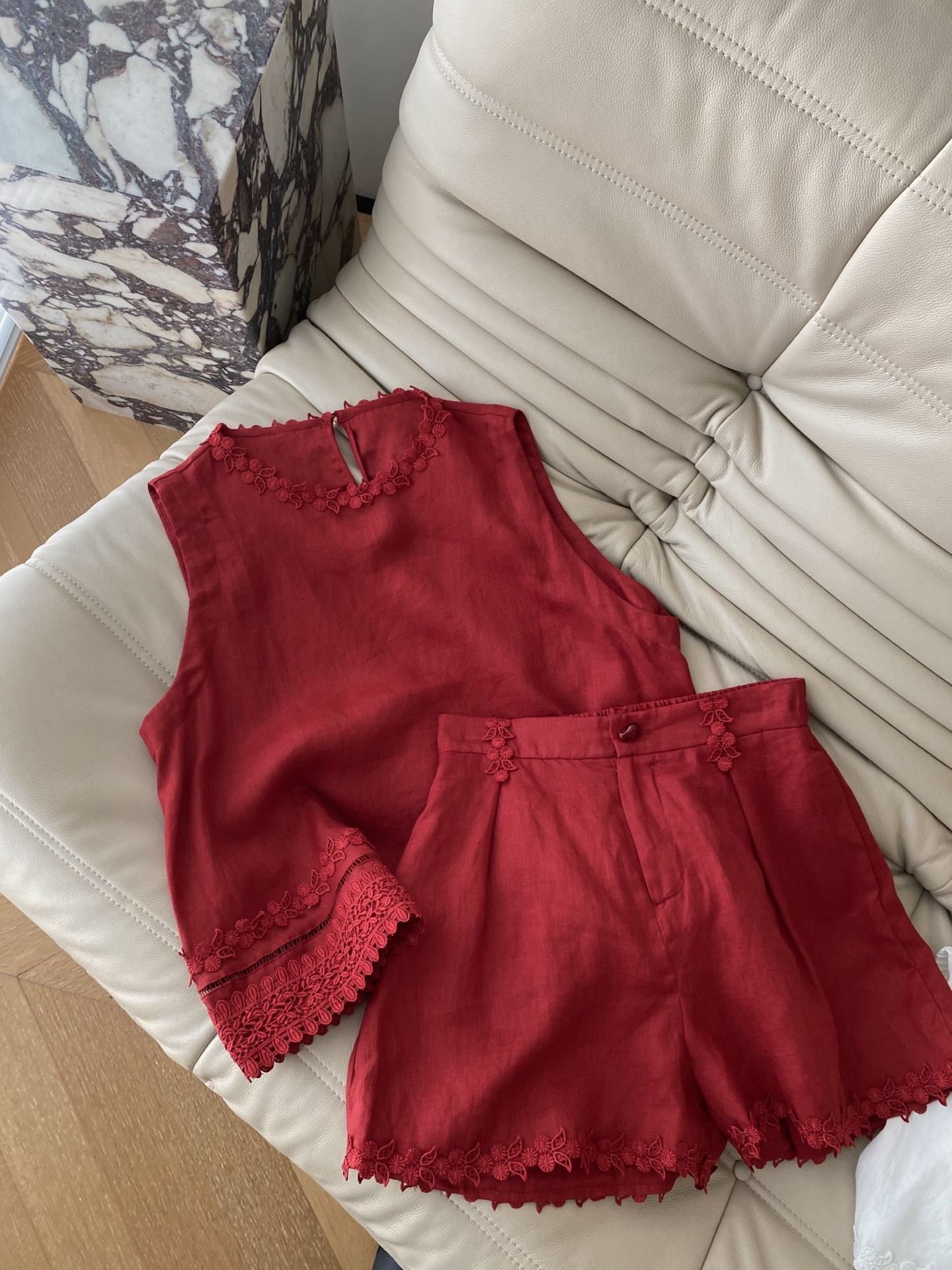 Linen Blend Floral Vest & Shorts Set - Lightweight, Soft, and Stylish 3 i1746525731425 1285 0 1