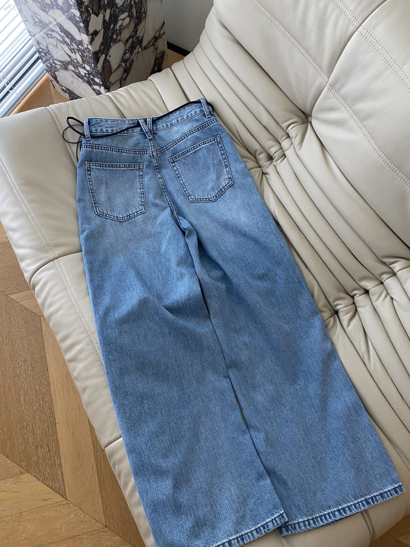 Blue Distressed Denim Jeans - Relaxed Fit, Stylish Ripped Knees, Casual Wear 8 i1747384676531 2829 0 6