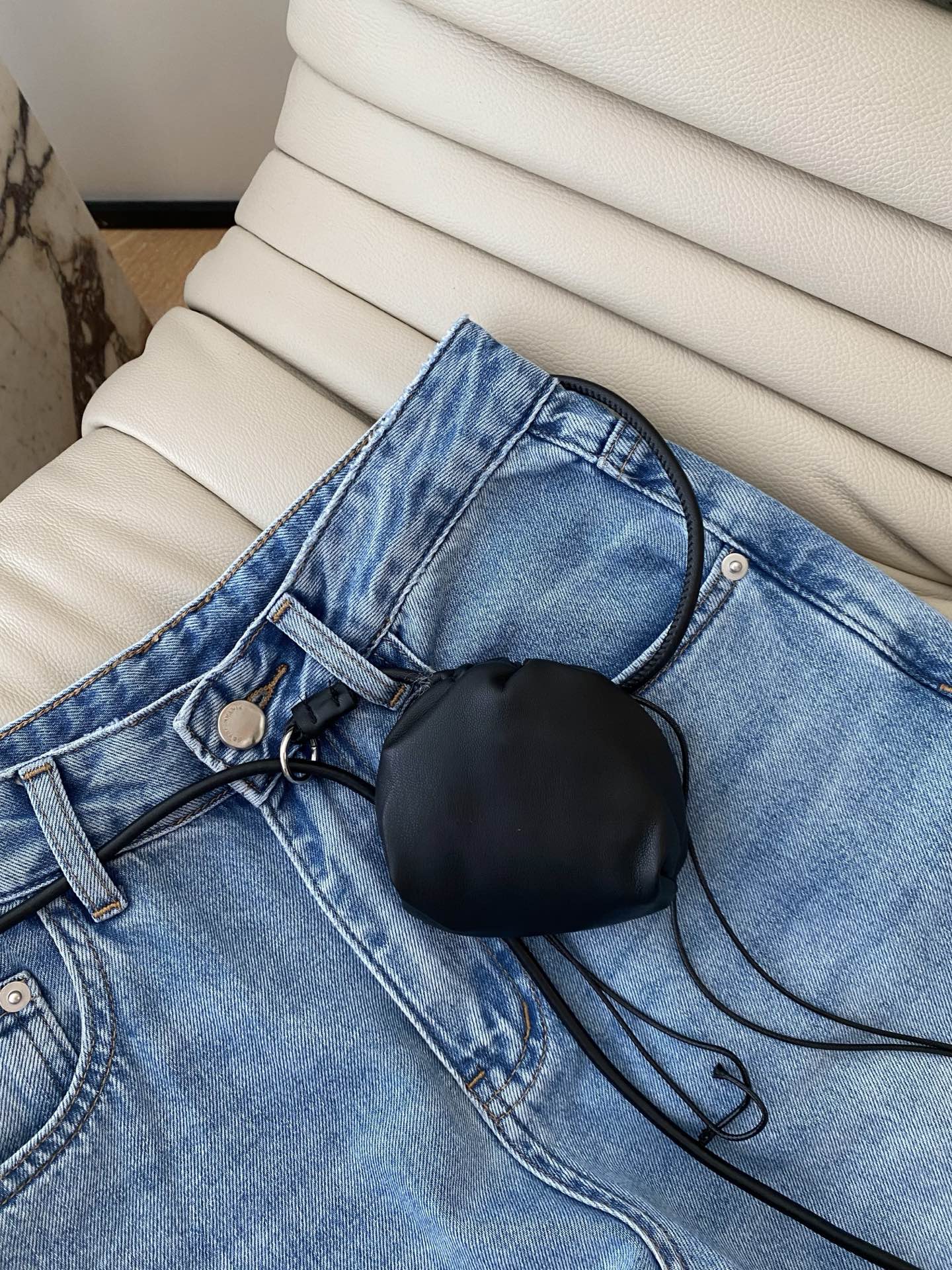 Blue Distressed Denim Jeans - Relaxed Fit, Stylish Ripped Knees, Casual Wear 4 i1747384676536 2472 0 2
