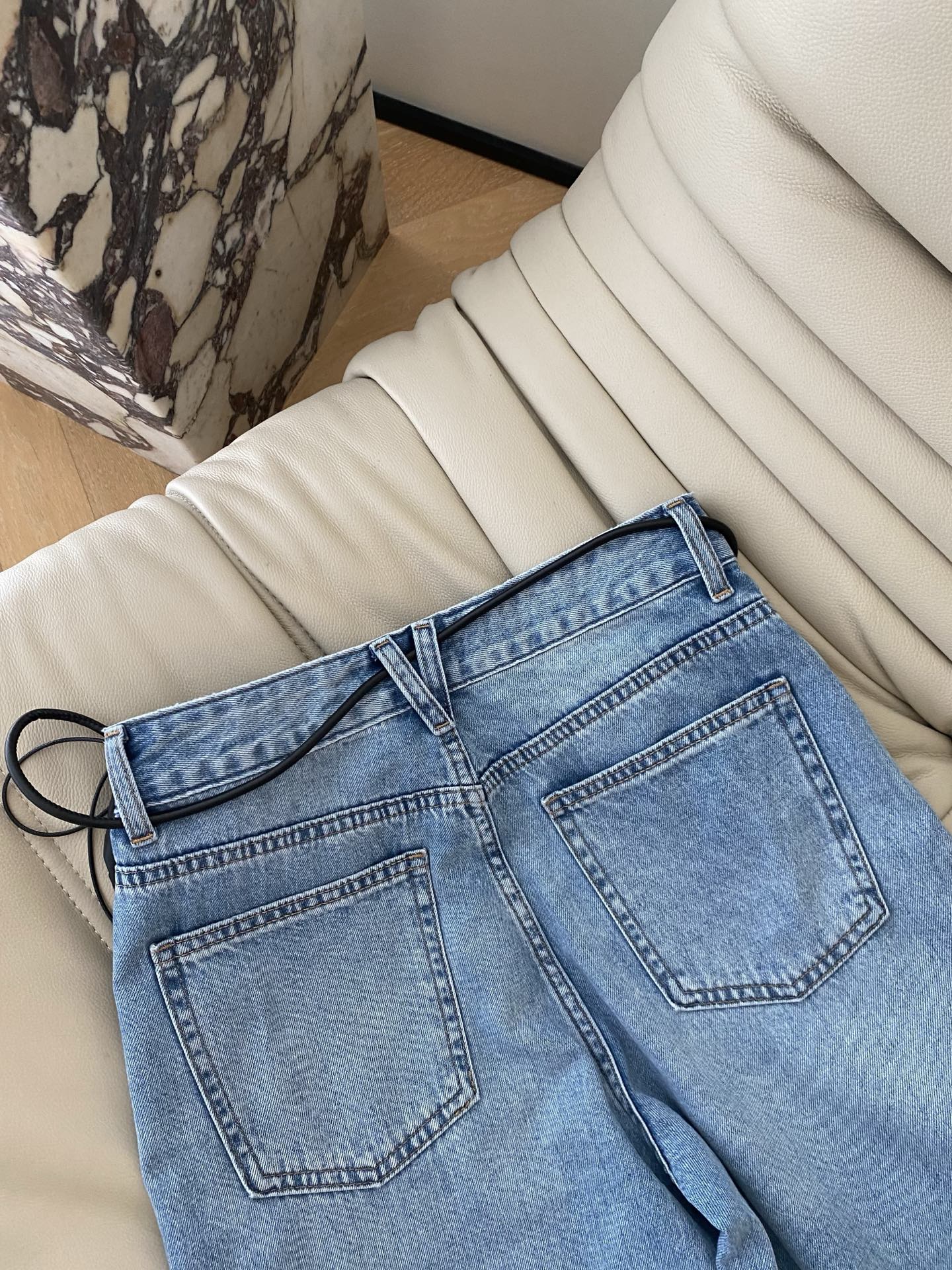 Blue Distressed Denim Jeans - Relaxed Fit, Stylish Ripped Knees, Casual Wear 9 i1747384678041 700 0 7
