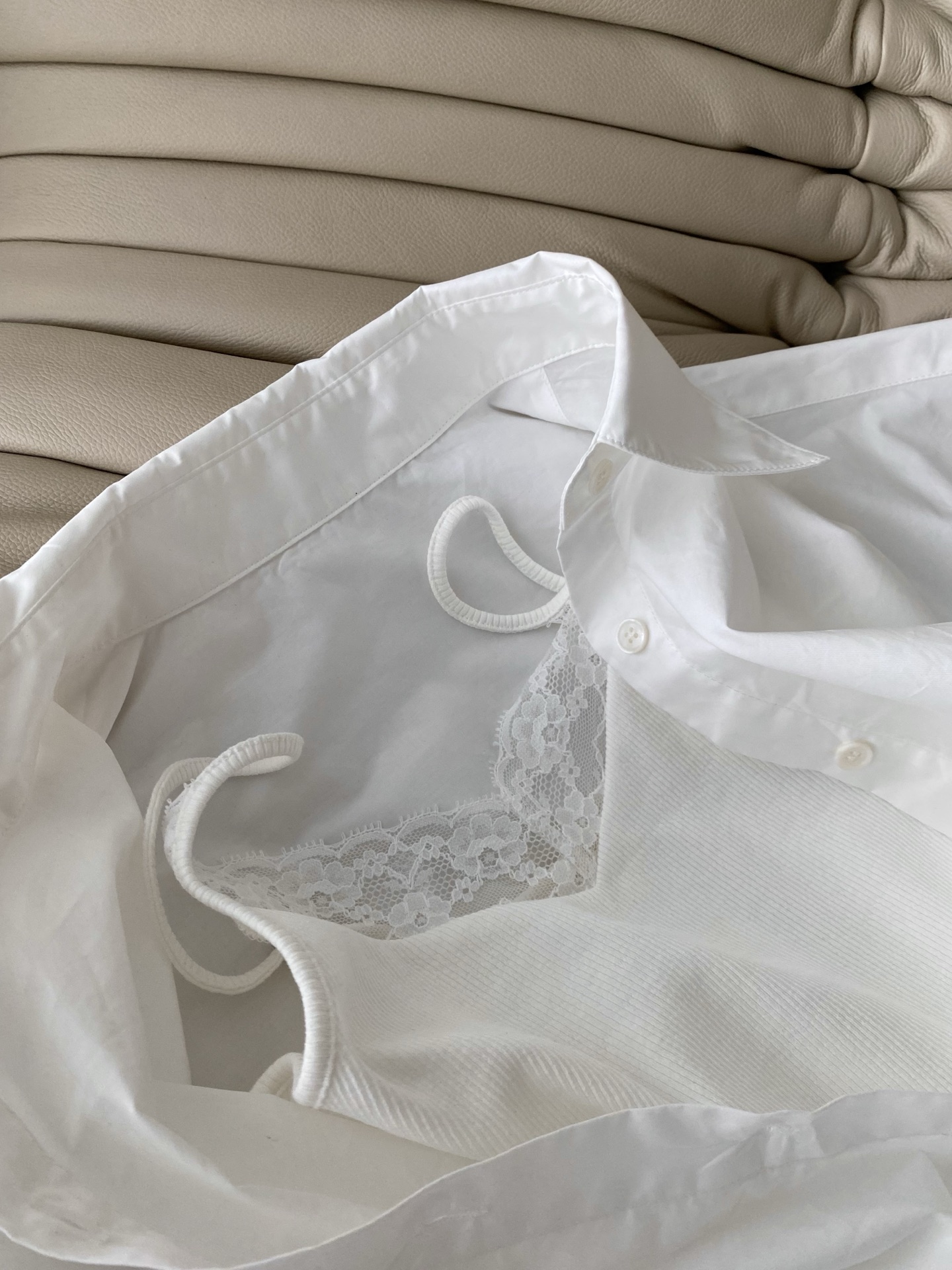 Korean Style Camisole Shirt Set - Layered Cotton Top w/ Lace Detail 6 i1747817557105 7549 0 4