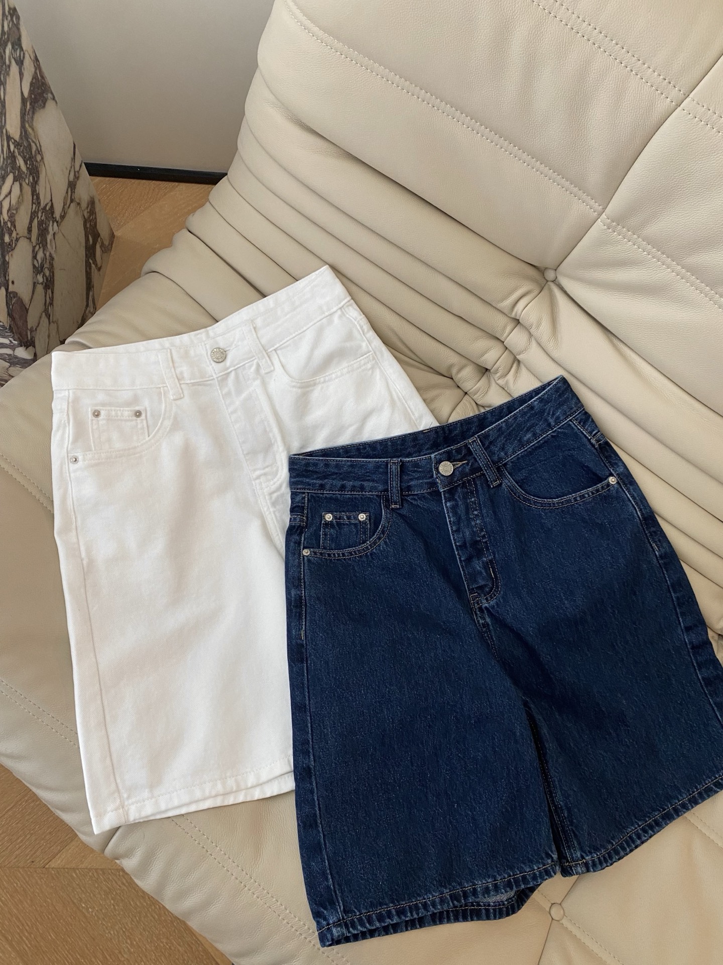 High Waist Denim Bermuda Shorts - Street Style, Comfortable Fit, 2 Colors 2 i1747817602110 6122 0 0