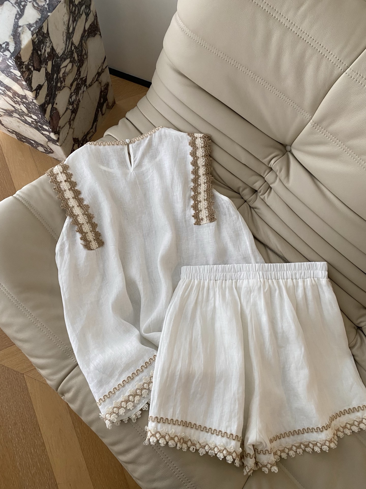 Linen Crochet Vest and Shorts Set - Lightweight & Breathable Summer Outfit 10 i1747903706342 6805 0 8