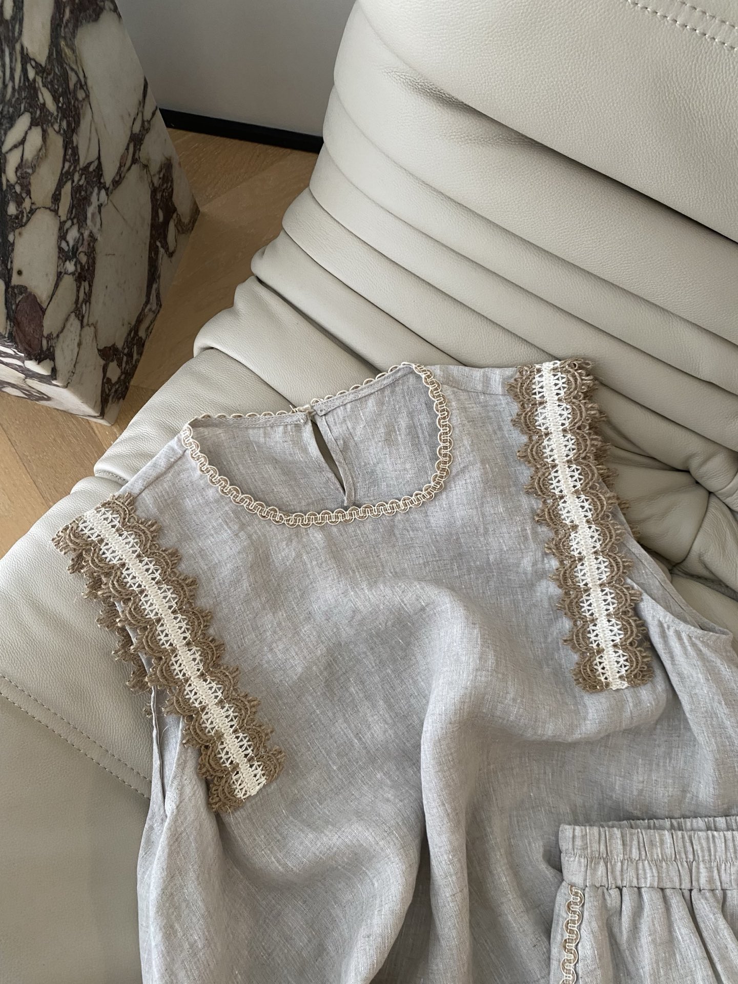 Linen Crochet Vest and Shorts Set - Lightweight & Breathable Summer Outfit 6 i1747903708145 5746 0 4