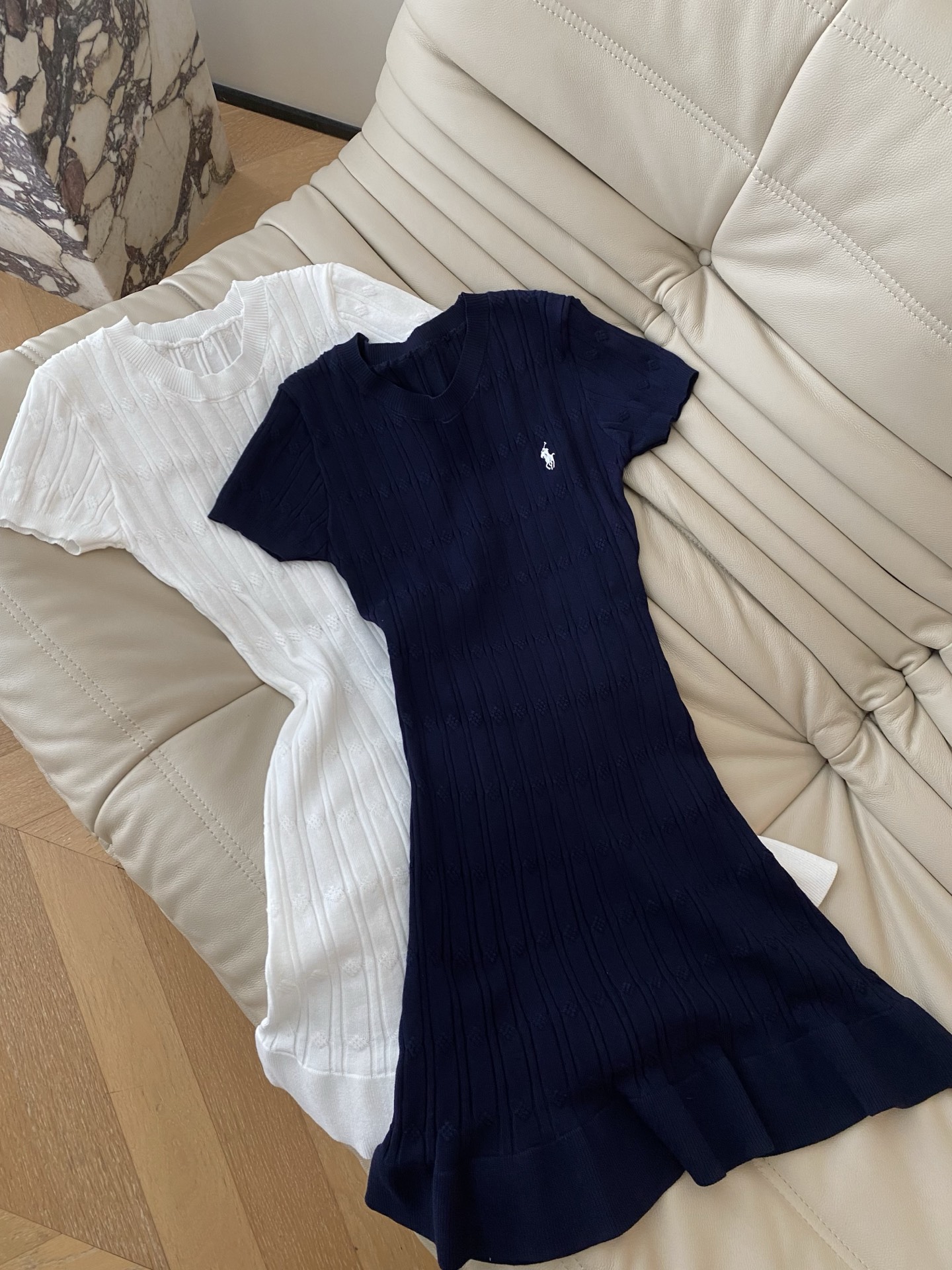 Elegant Knitted Polo Dress with Flared Hem - Comfortable & Versatile Spring Style 3 i1747904461027 2930 0 0