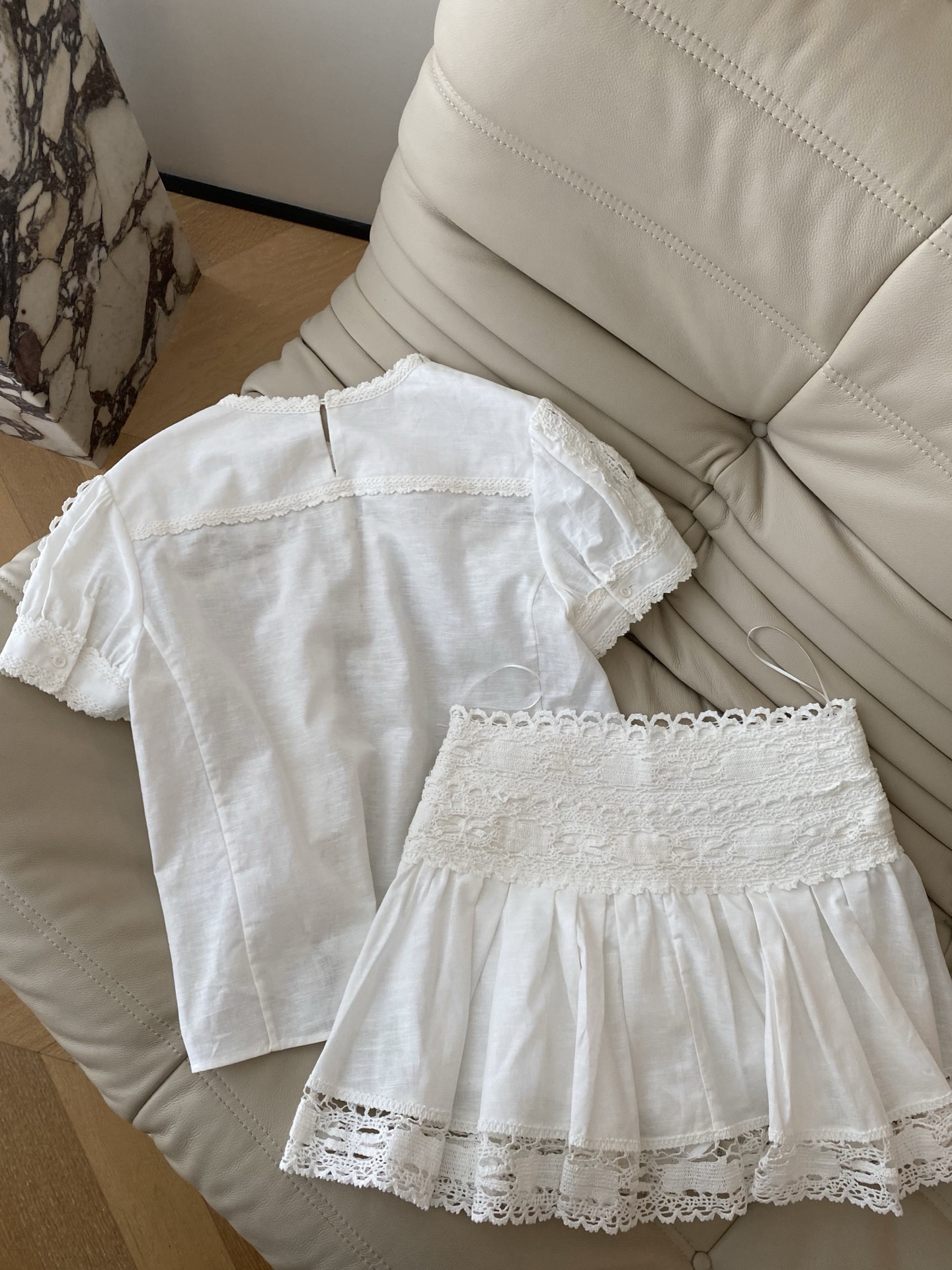 Elegant White Floral Lace Short Sleeve Set - Perfect for Spring/Summer 8 i1748424087116 8961 0 6