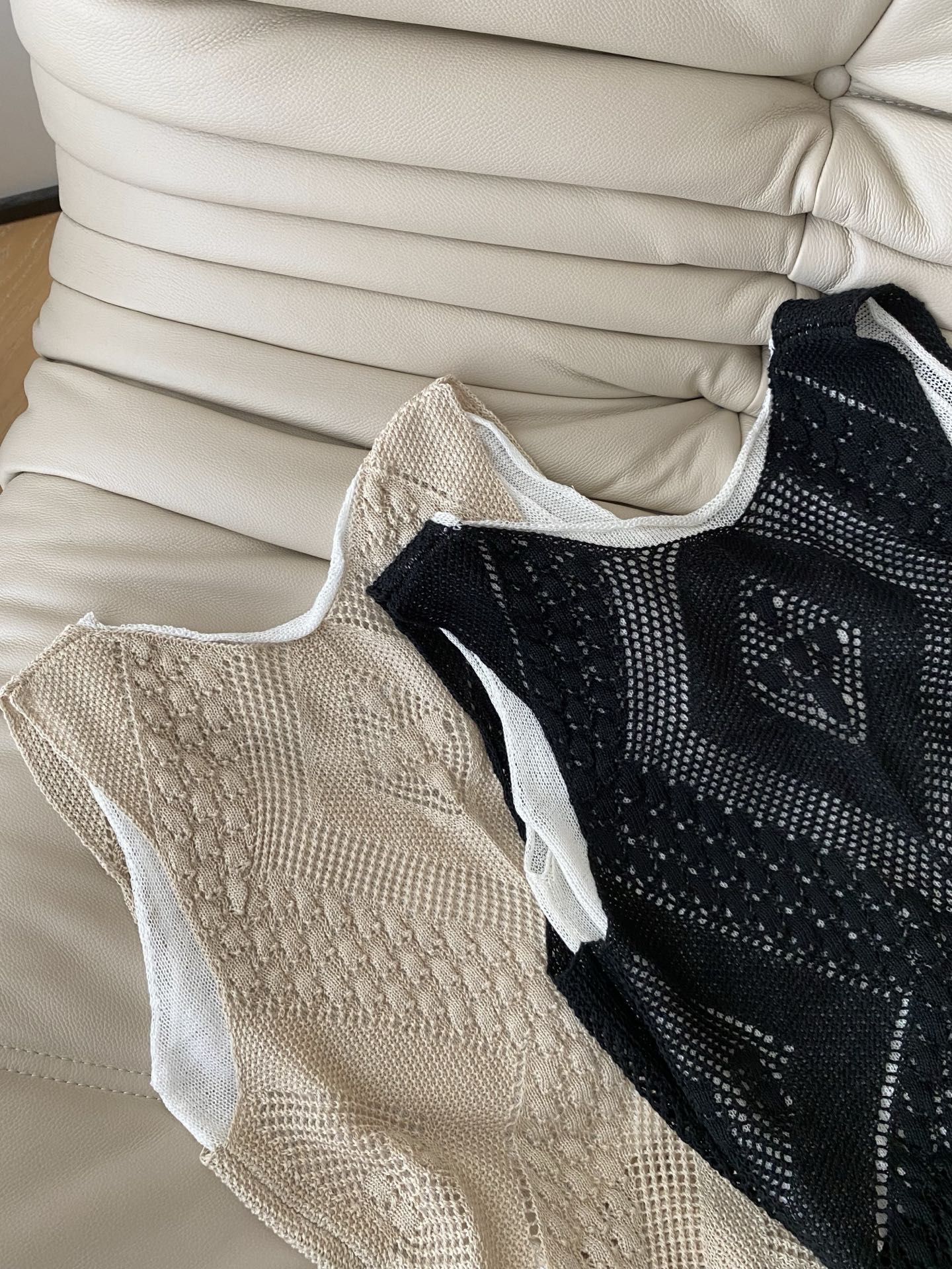 Two-Piece Hollow Out Tank Top Contrast Color Sleeveless Vest 7 i1750842304749 6255 0 5