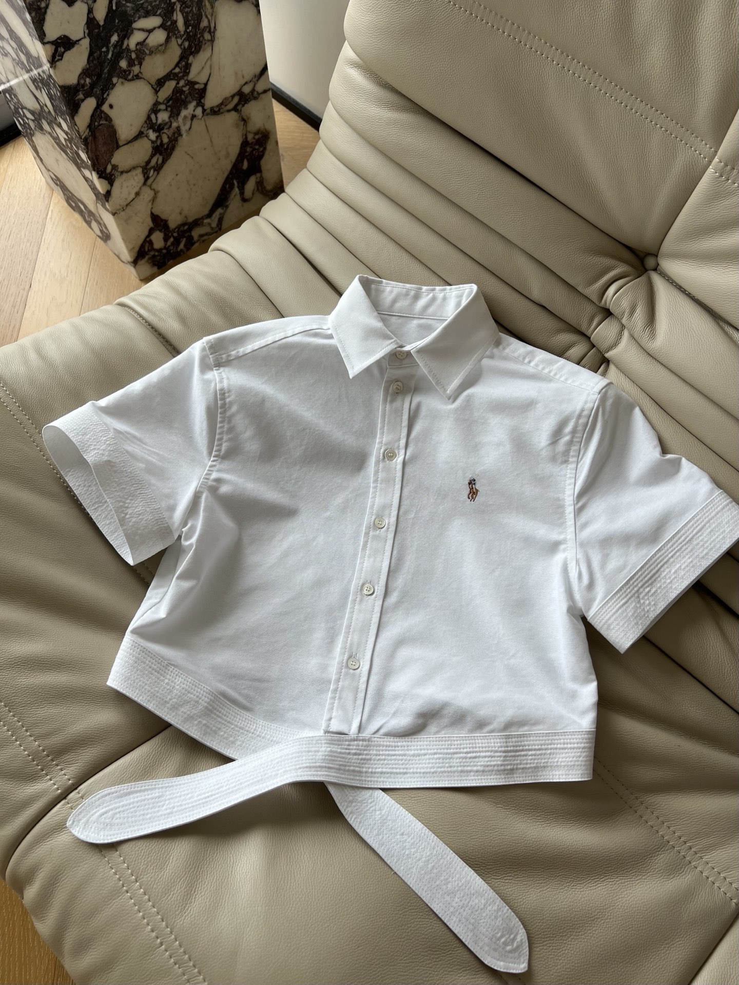 Cropped Polo Shirt with Tie Waist - Stylish & Versatile Summer Top 4 i1753178888290 3493 0 2