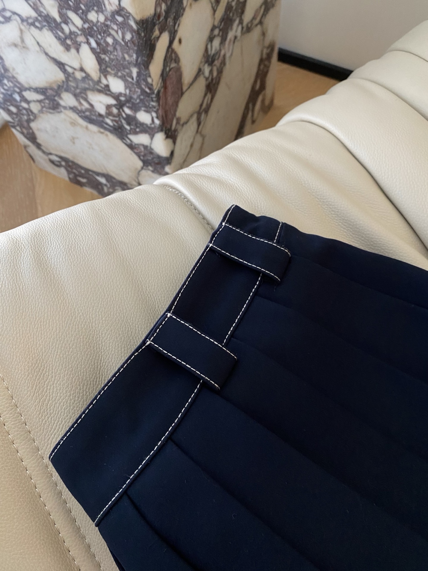 Wool Blend Pleated Mini Skirt - Navy Blue School Style A-Line Skirt 4 i1758022120082 2848 0 2