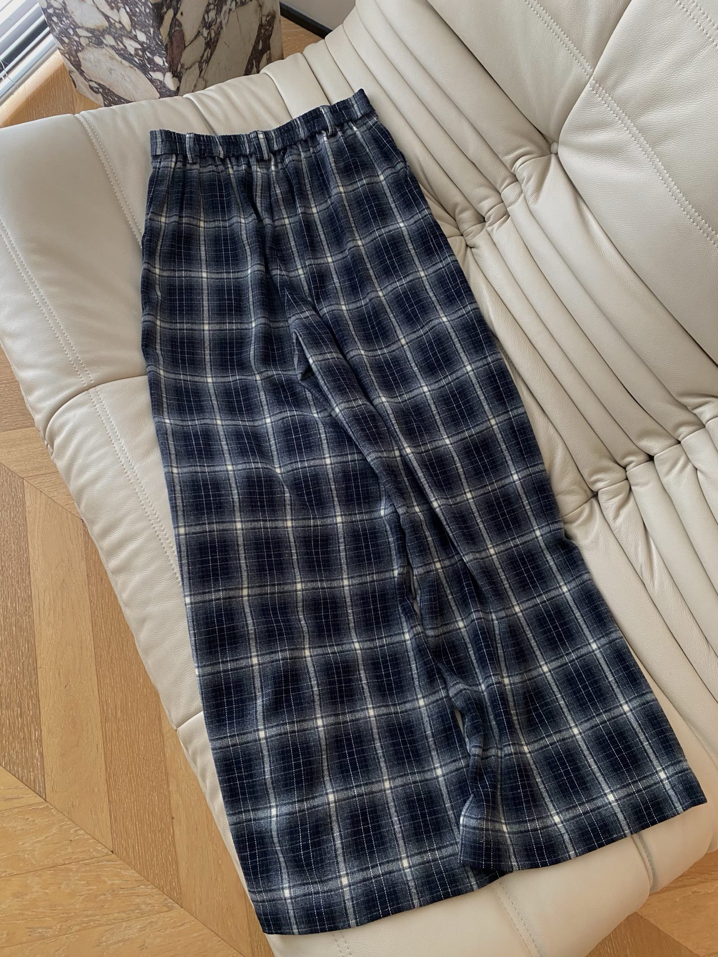 Plaid High Waist Straight Leg Pants with Elastic Waistband 9 i1758361263338 7782 0 7