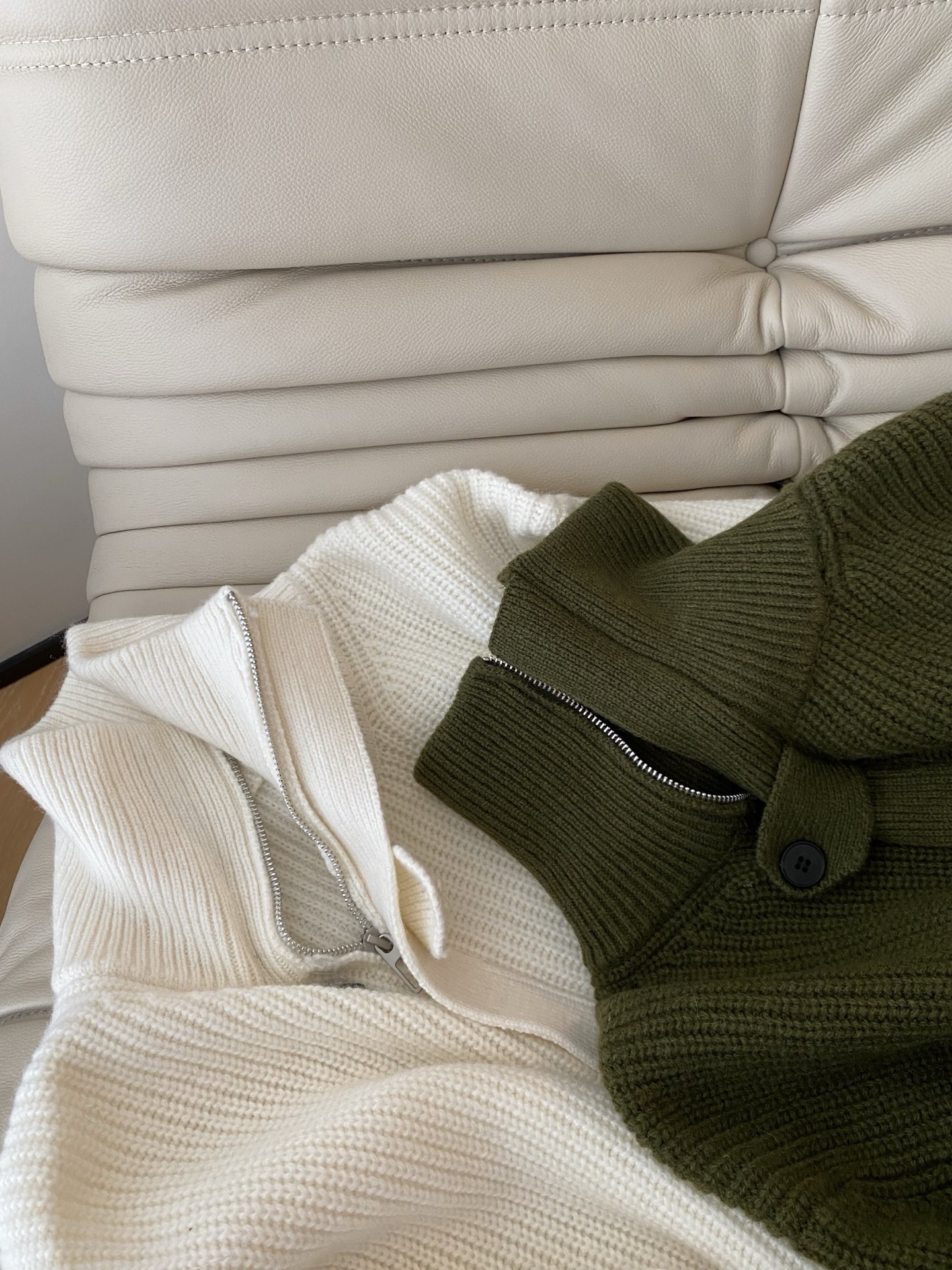 Wool High Collar Zipper Cardigan Sweater with Belted Waist - Chic & Cozy 5 i1760001900705 2355 0 3