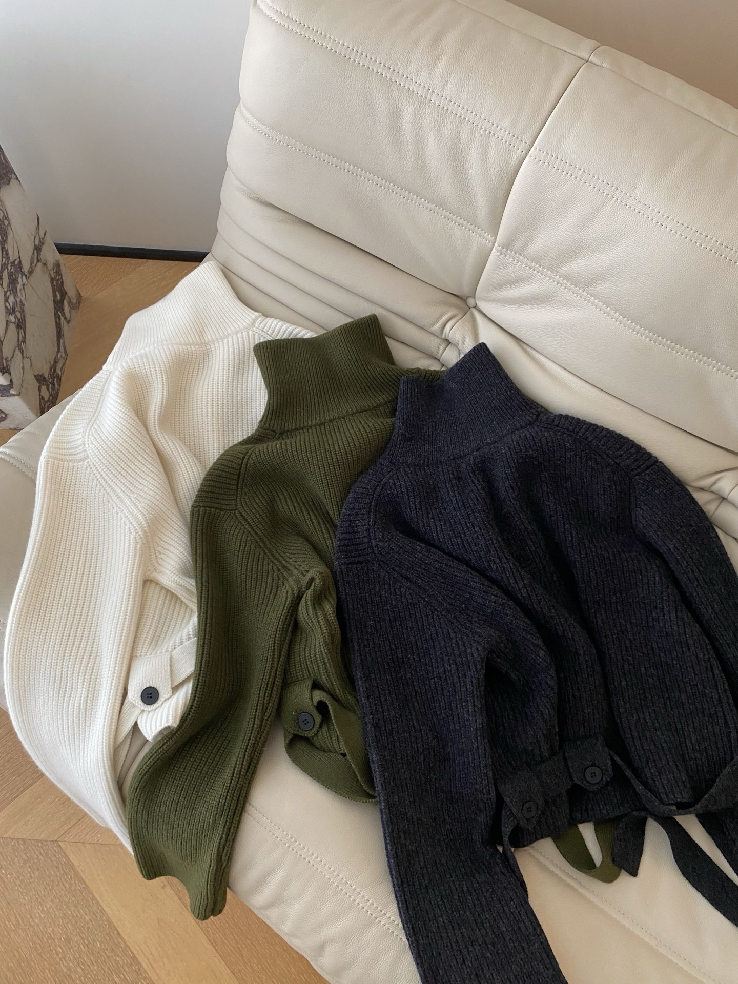 Wool High Collar Zipper Cardigan Sweater with Belted Waist - Chic & Cozy 8 i1760001900707 4101 0 6