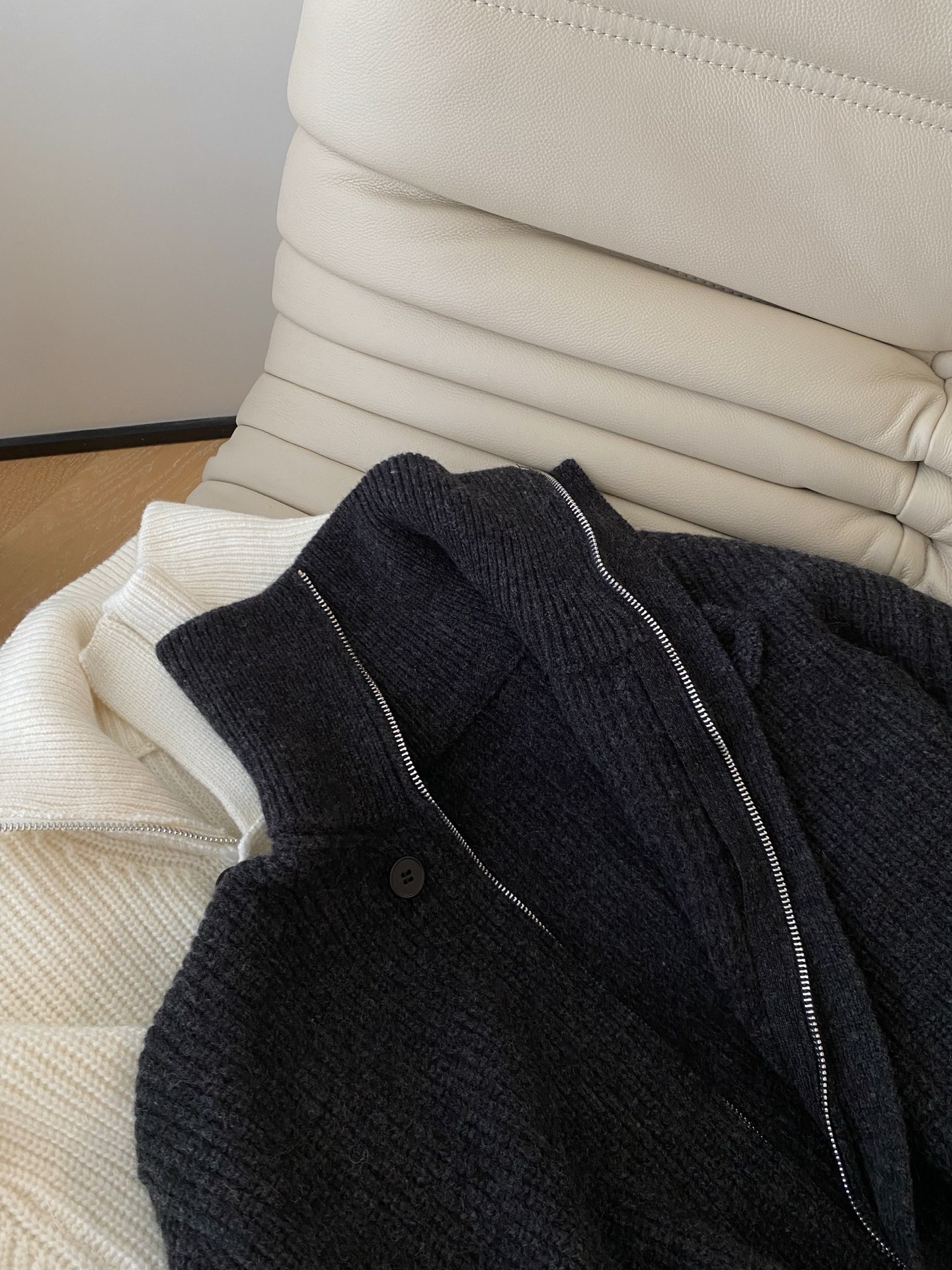 Wool High Collar Zipper Cardigan Sweater with Belted Waist - Chic & Cozy 6 i1760001902357 8446 0 4