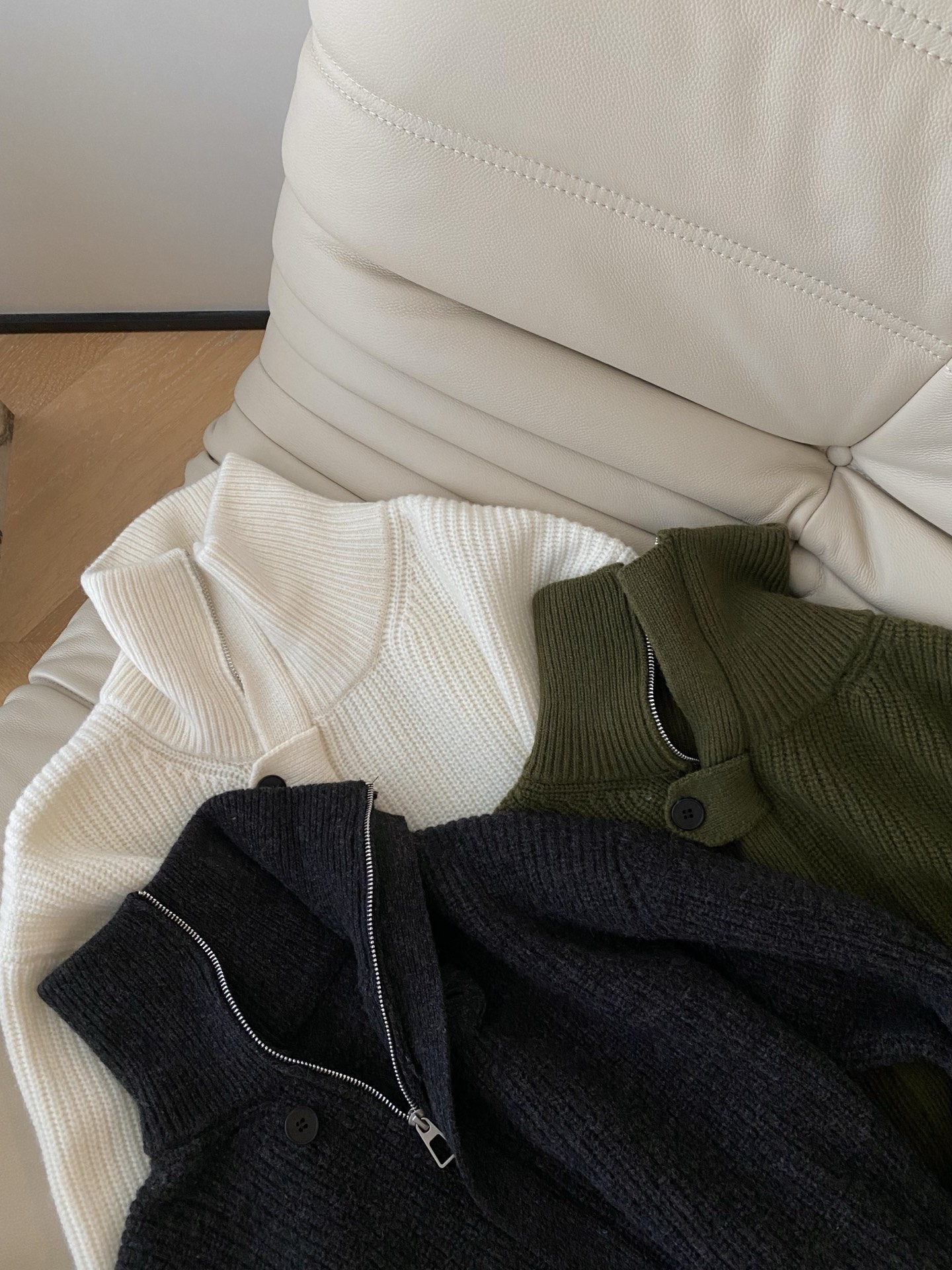 Wool High Collar Zipper Cardigan Sweater with Belted Waist - Chic & Cozy 4 i1760001902504 5951 0 2