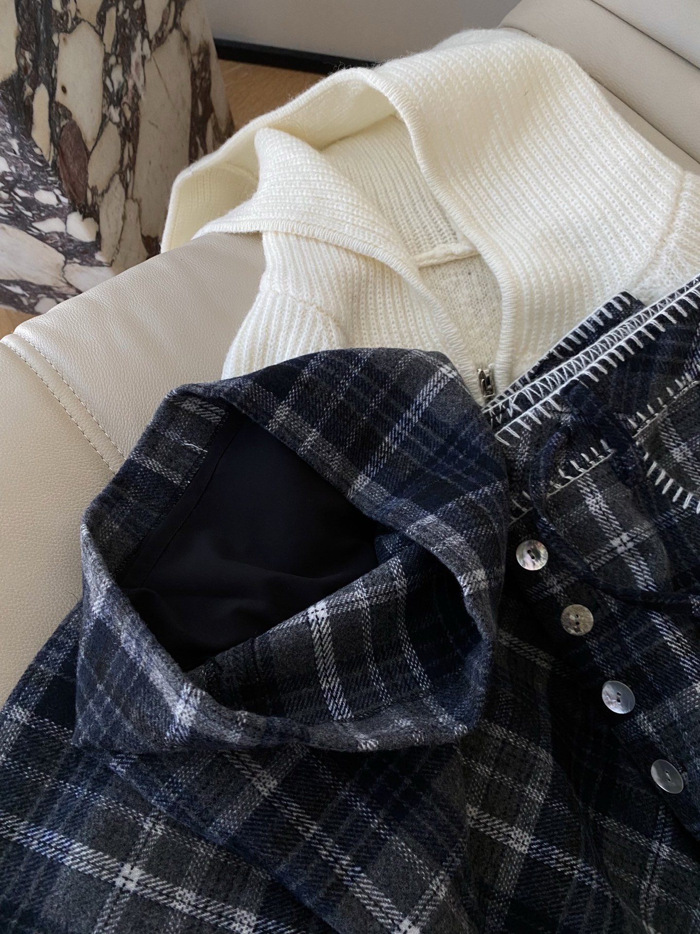 Vintage Plaid Wide Leg Pants - High-Waisted, Loose Fit, Black and Grey 7 i1760433535801 2081 0 5