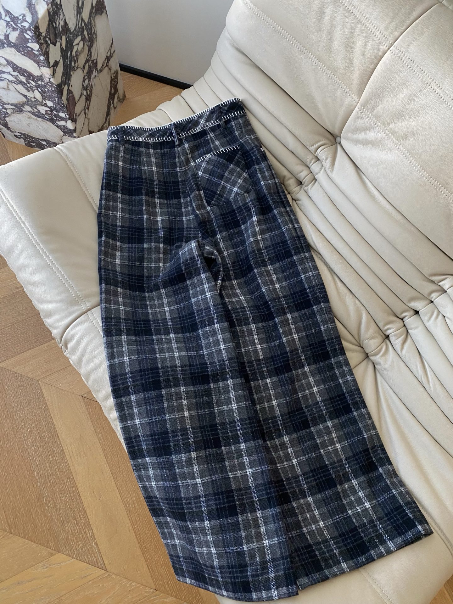 Vintage Plaid Wide Leg Pants - High-Waisted, Loose Fit, Black and Grey 8 i1760433535842 1101 0 6