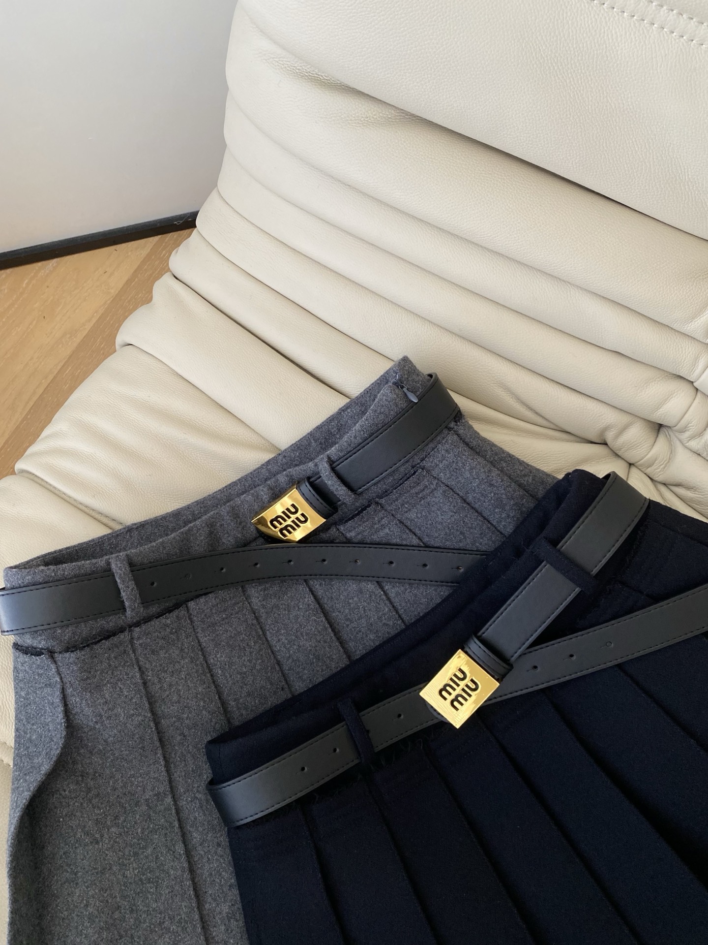 Miu Miu High-Waisted Pleated Mini Skirt with Metal Belt - Fall/Winter Collection 3 i1762343462020 1982 0 1