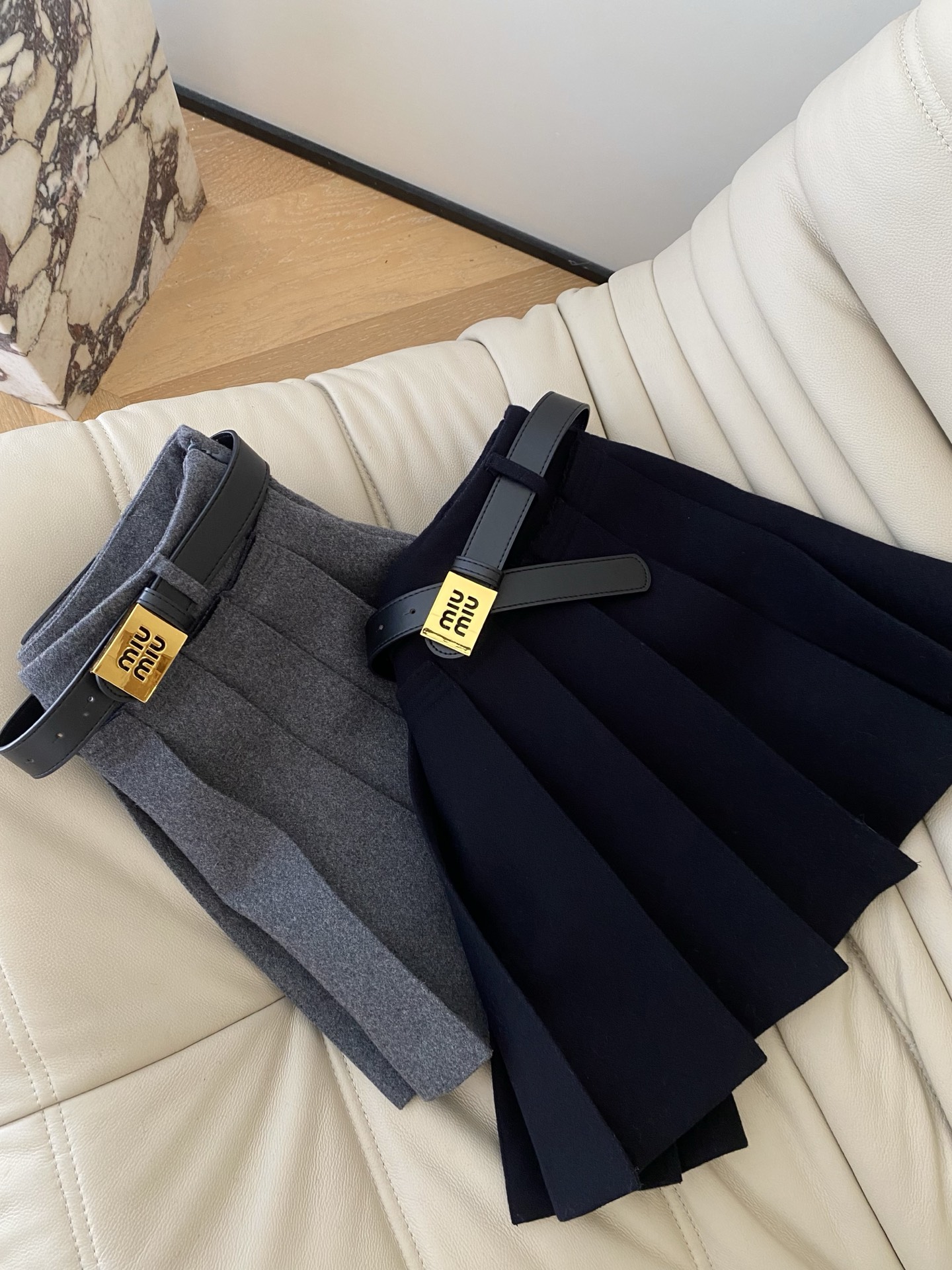 Miu Miu High-Waisted Pleated Mini Skirt with Metal Belt - Fall/Winter Collection 4 i1762343462020 4666 0 2