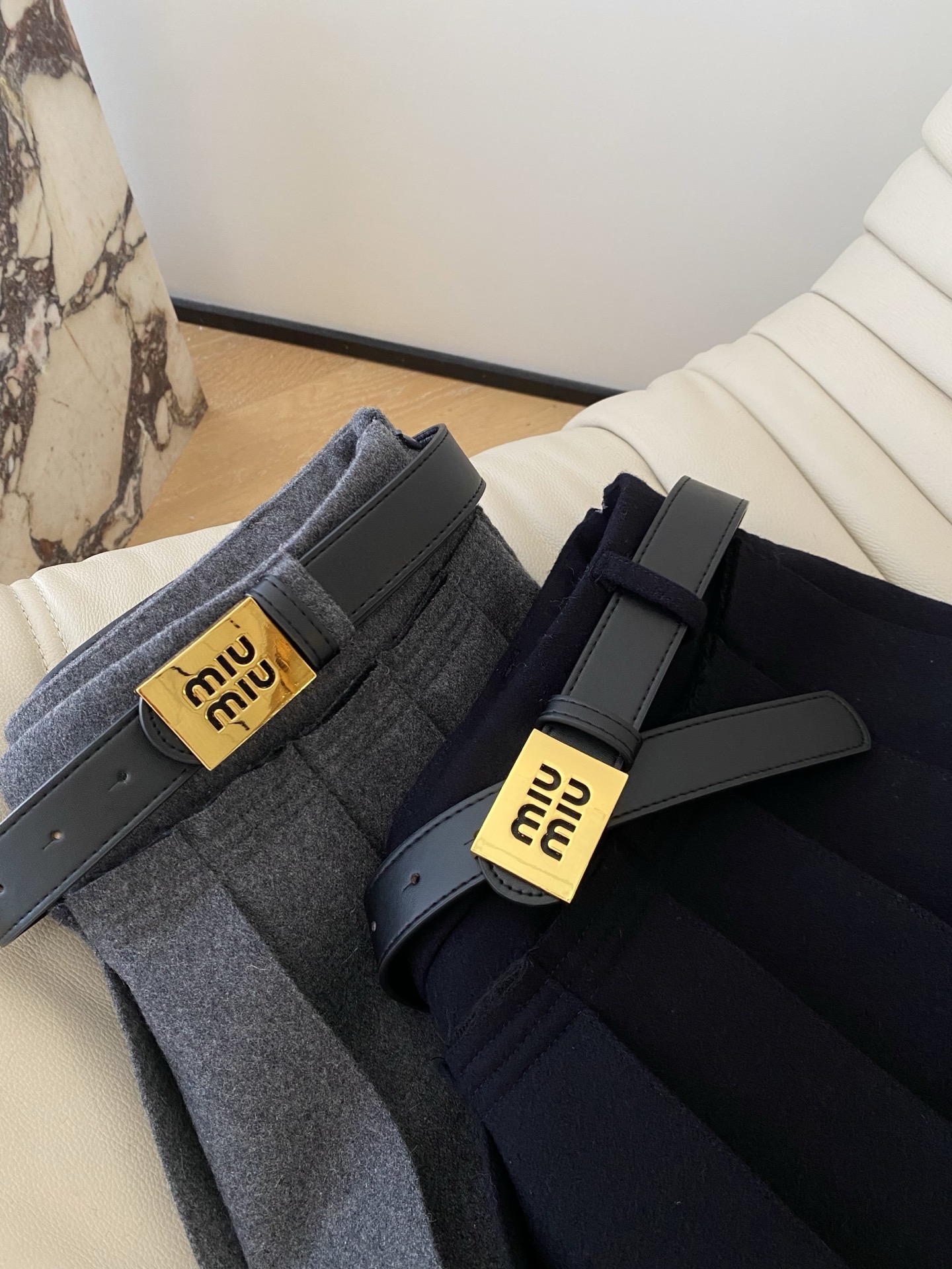 Miu Miu High-Waisted Pleated Mini Skirt with Metal Belt - Fall/Winter Collection 5 i1762343463798 9140 0 3