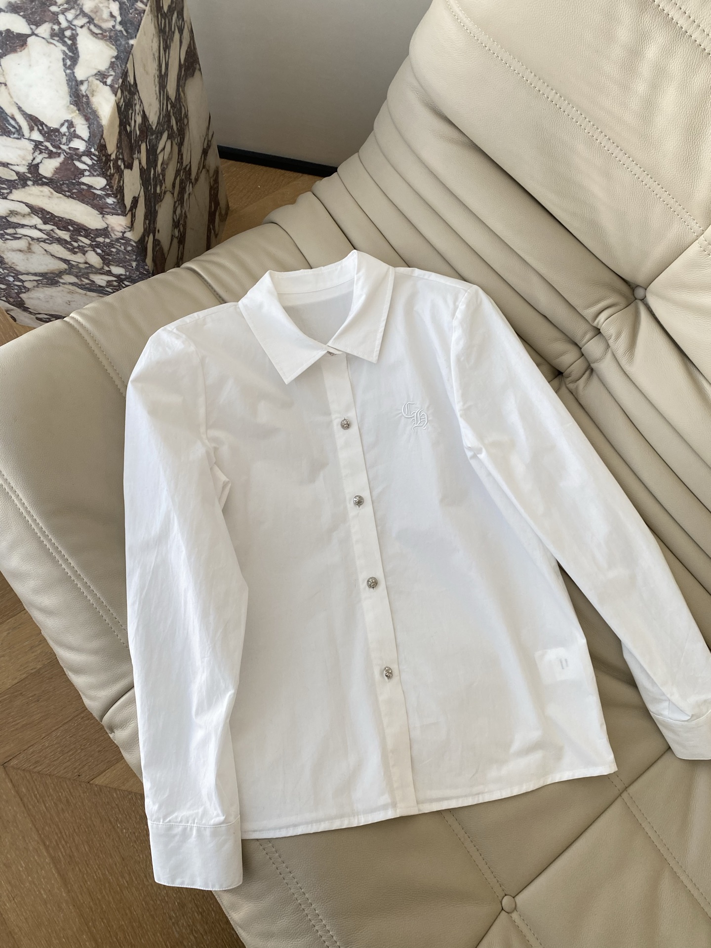 Embroidered White Long Sleeve Blouse, Fall/Winter Design – Small Details