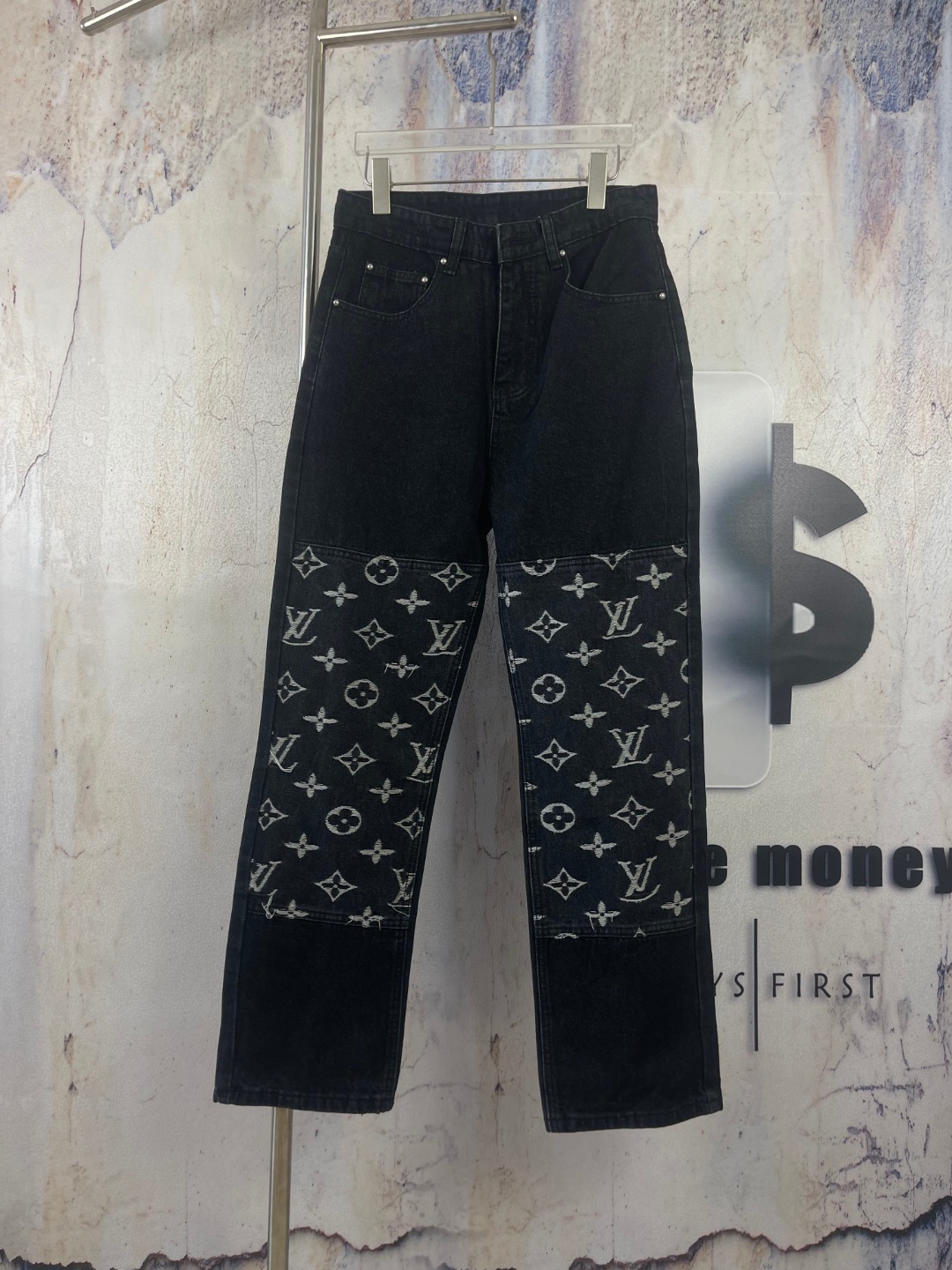 P125 🔘Louis Vuitton𝐋𝐨𝐮𝐢𝐬 𝐕𝐮𝐢𝐭𝐭𝐨𝐧 25FW traje-jeans de mezclilla jacquard con costuras de flores antiguas * …