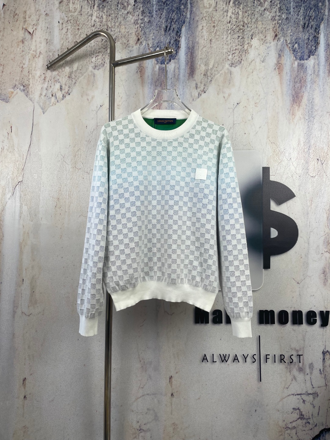 P235 N.º de estilo: LV926 🔘Louis Vuitton𝐋𝐨𝐮𝐢𝐬 𝐕𝐮𝐢𝐭𝐭𝐨𝐧 26SS Suéter con cuello redondo de punto a cuadros en…