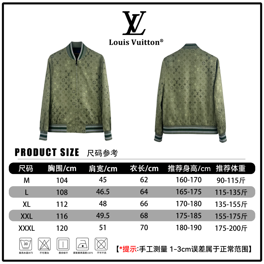 P325 🔘Louis Vuitton 26FW Chaqueta de aviador con cuello alto, Monogram degradado* Medición manual, puede haber un erro…